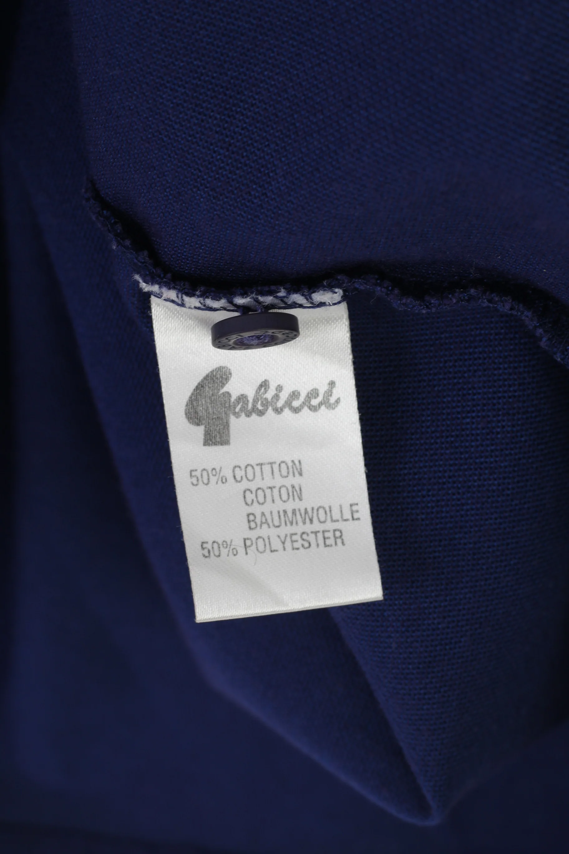 Gabicci Men XL Casual Shirt Navy Cotton Long Sleeve Classic Collar Elegant Top - Image 6