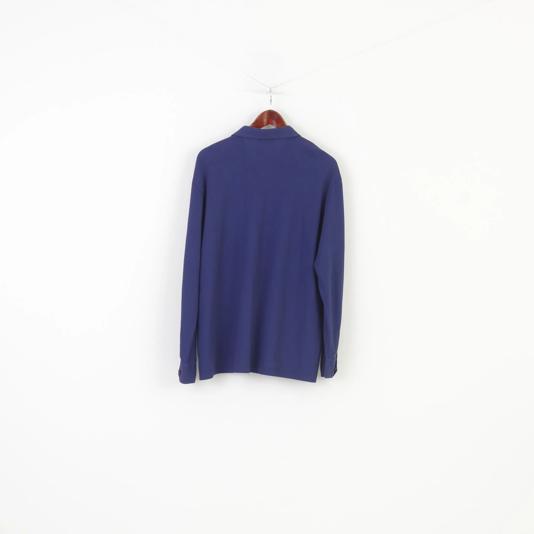 Gabicci Men XL Casual Shirt Navy Cotton Long Sleeve Classic Collar Elegant Top - Image 7
