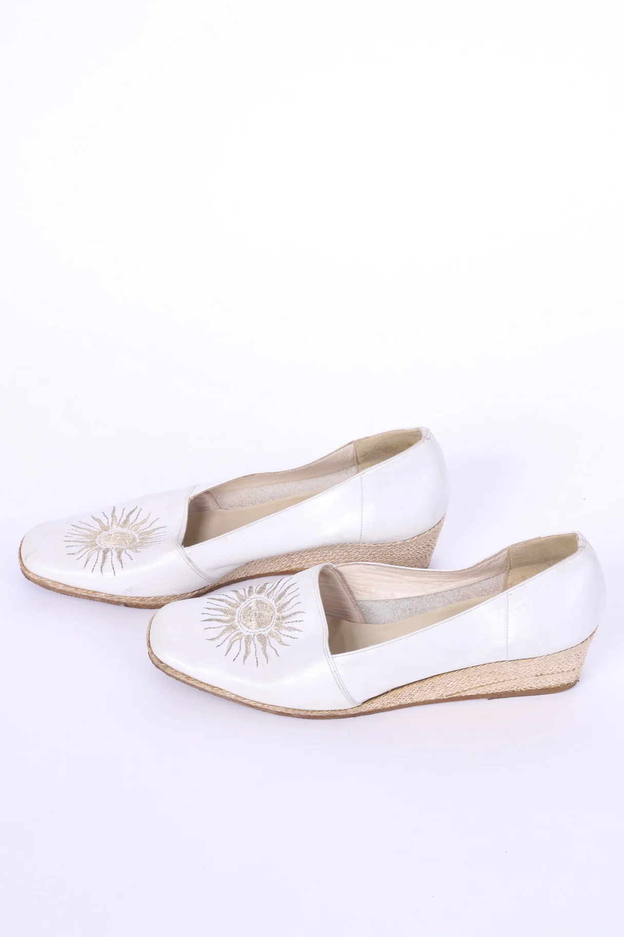 Gabriele By G.Beni Womens 37 Shoes White Platform Leather Italy - Image 2