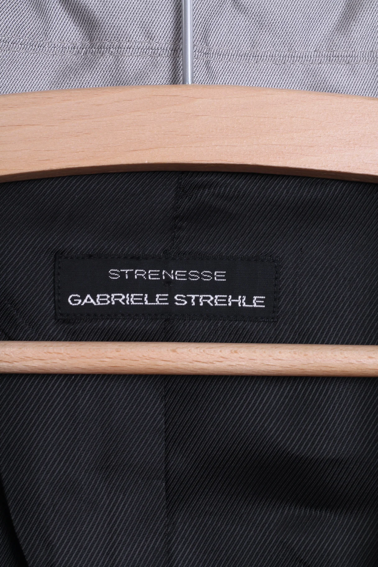 Strenesse GABRIELE STREHLE Womens 14 XL Blazer Single Breasted Silk Silver Jacket - Image 4