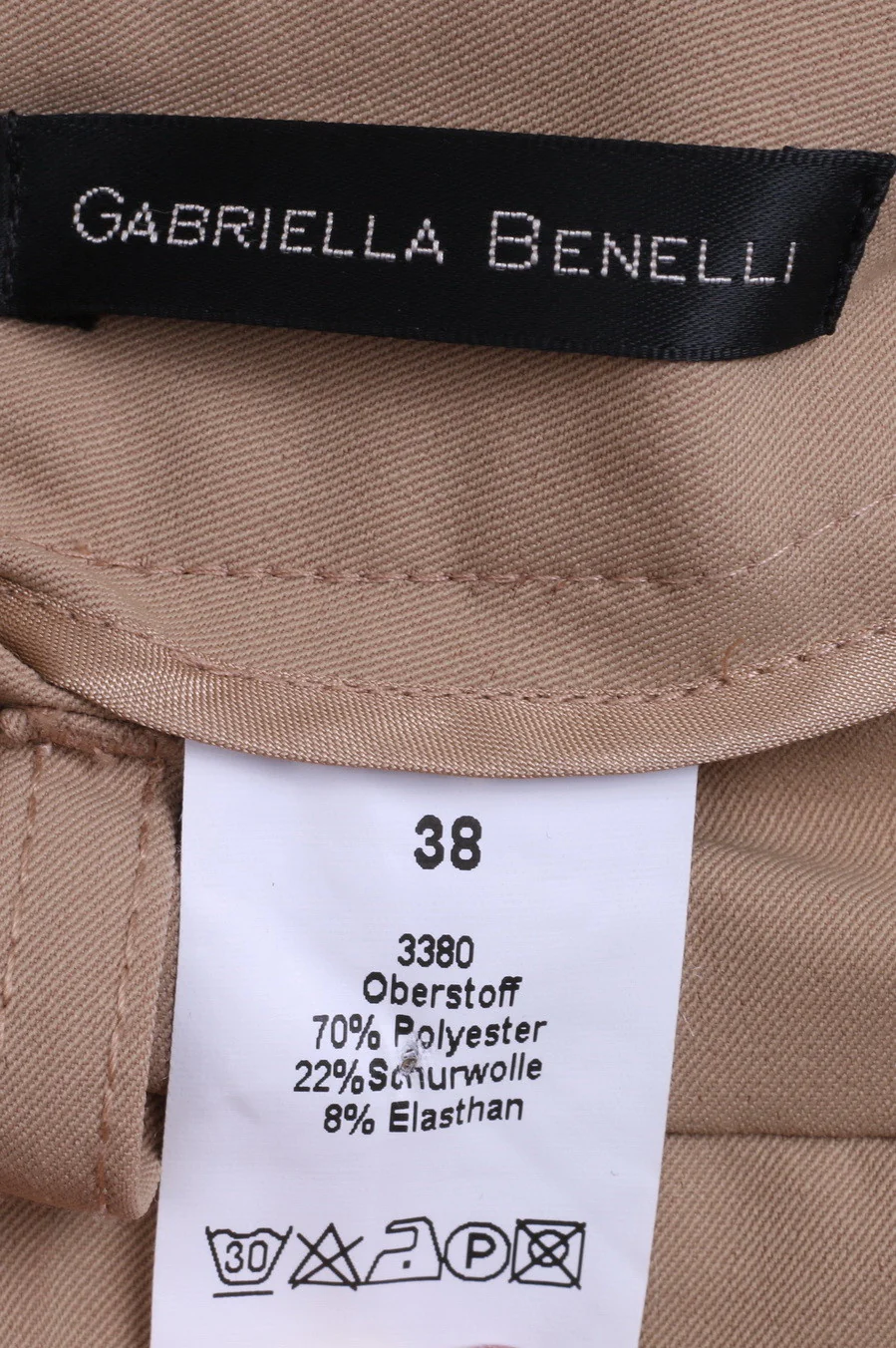 GABRIELLA BENELLI Womens 38/40 Trouser Suit Blazer Set 2 Pice Business Beige - Image 10