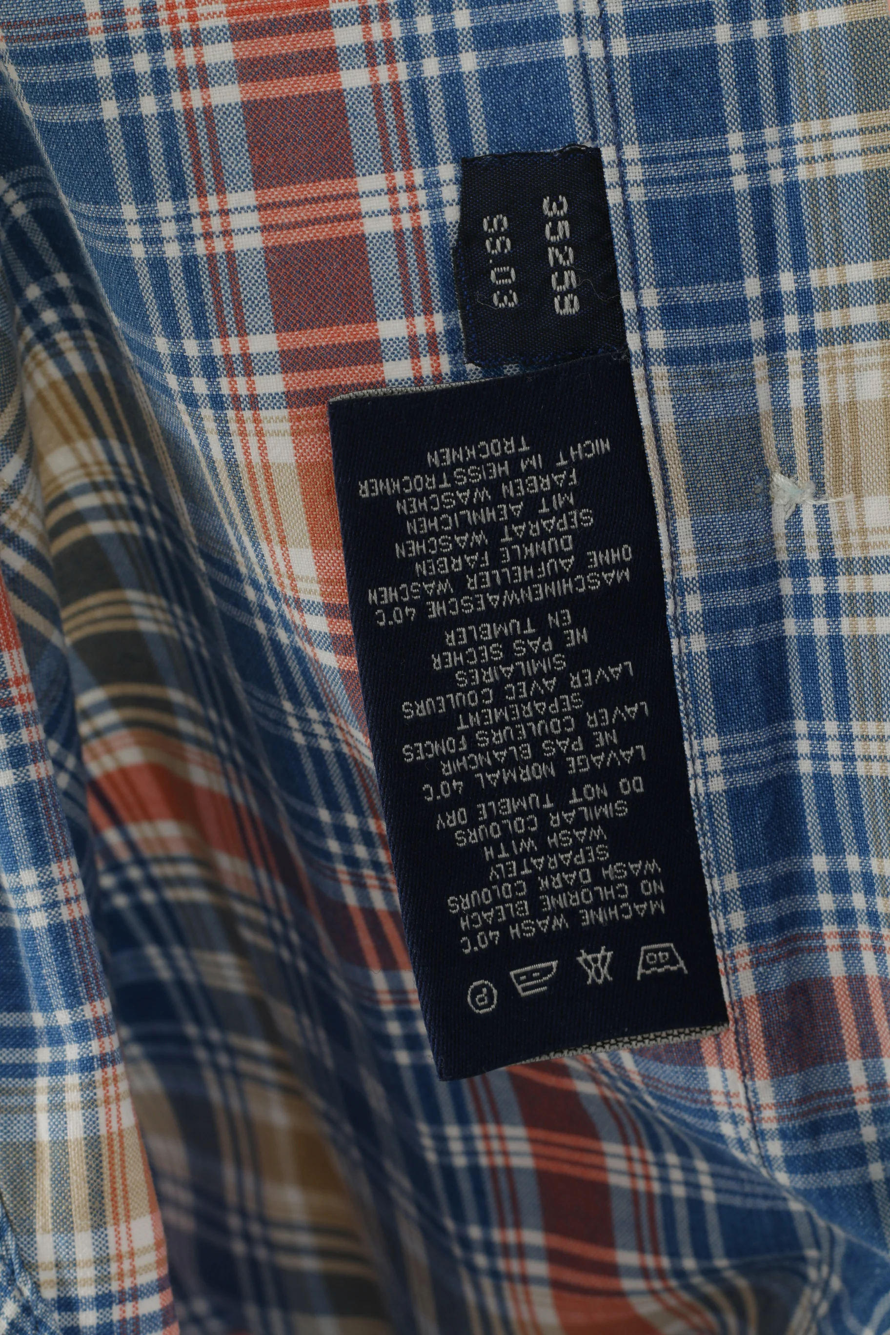 Gant Men L Casual Shirt Blue Check Key West Indigo Sport Fit Short Sleeve Top - Image 6