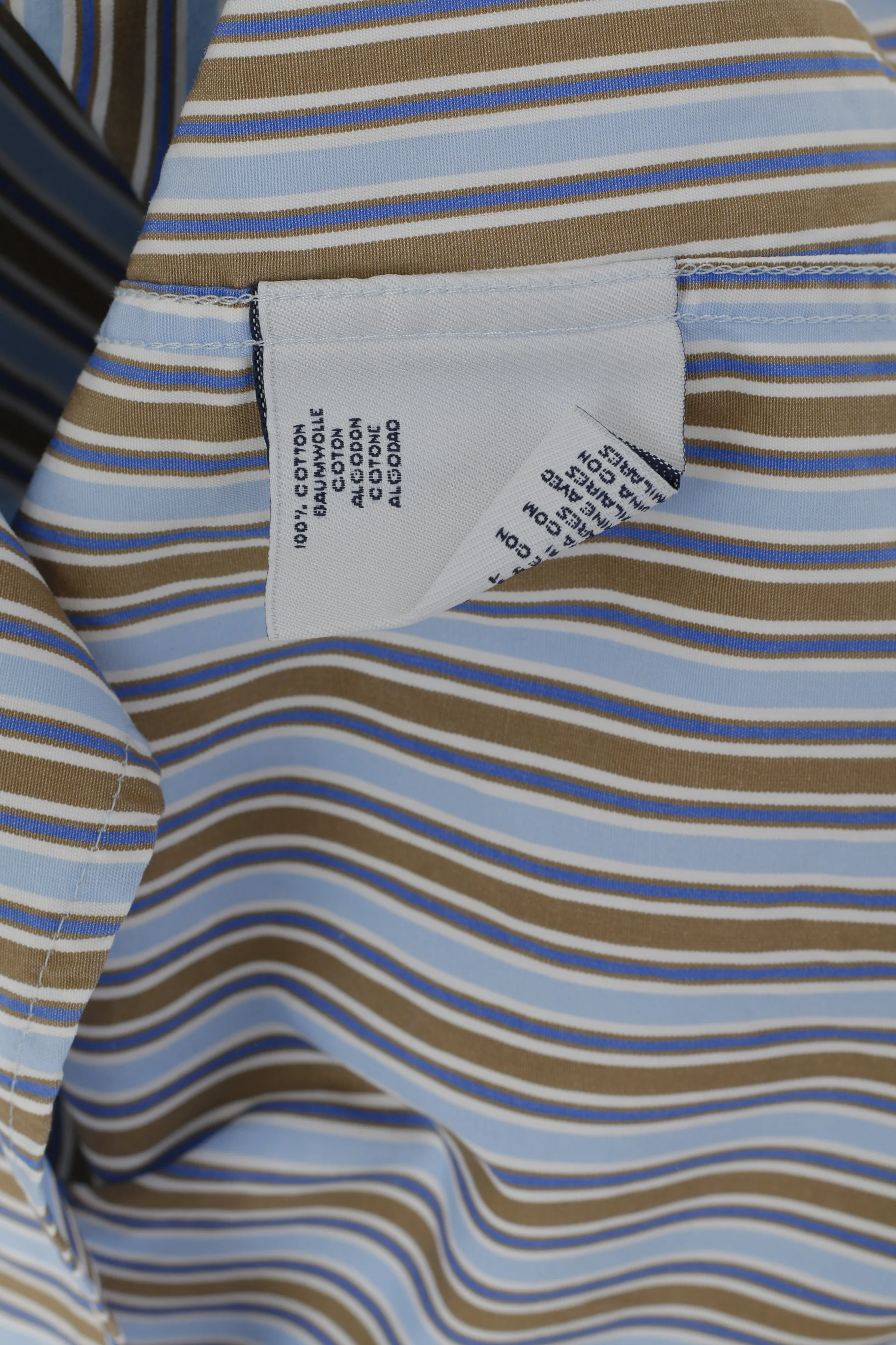 GANT Men L Casual Shirt Blue Striped Cotton Regular Fit Liberty Bell Poplin Top - Image 6