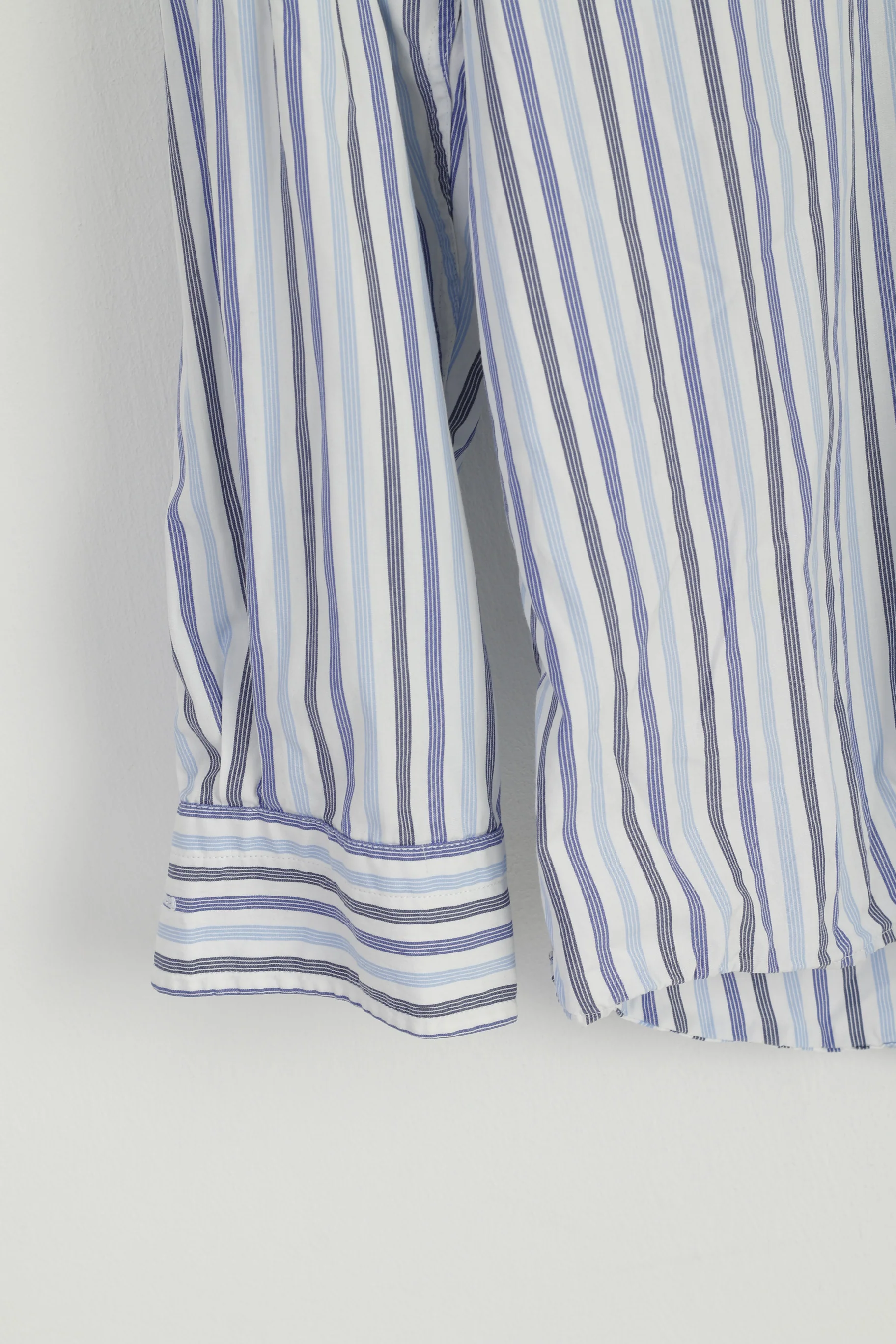 GANT Men M Casual Shirt Blue Striped Cotton Regular Fit Long Sleeve Top - Image 3