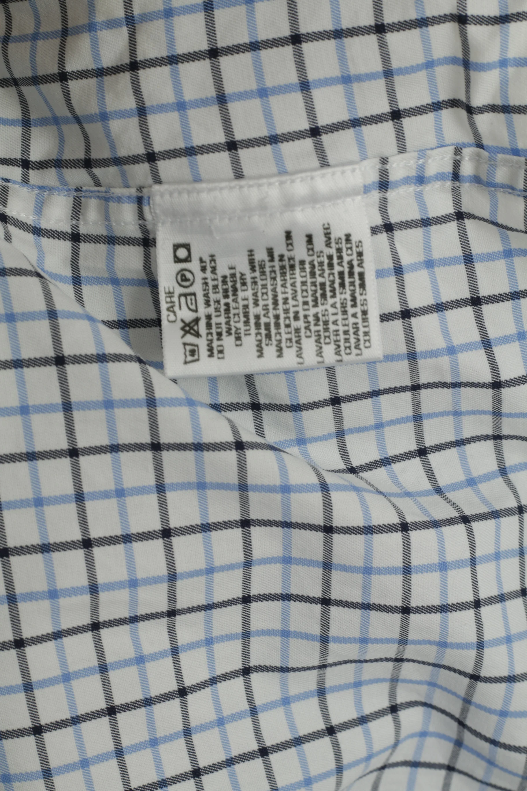 GANT Men M Casual Shirt White Blue Check Pinpoint Twill Regular Fit Top - Image 5