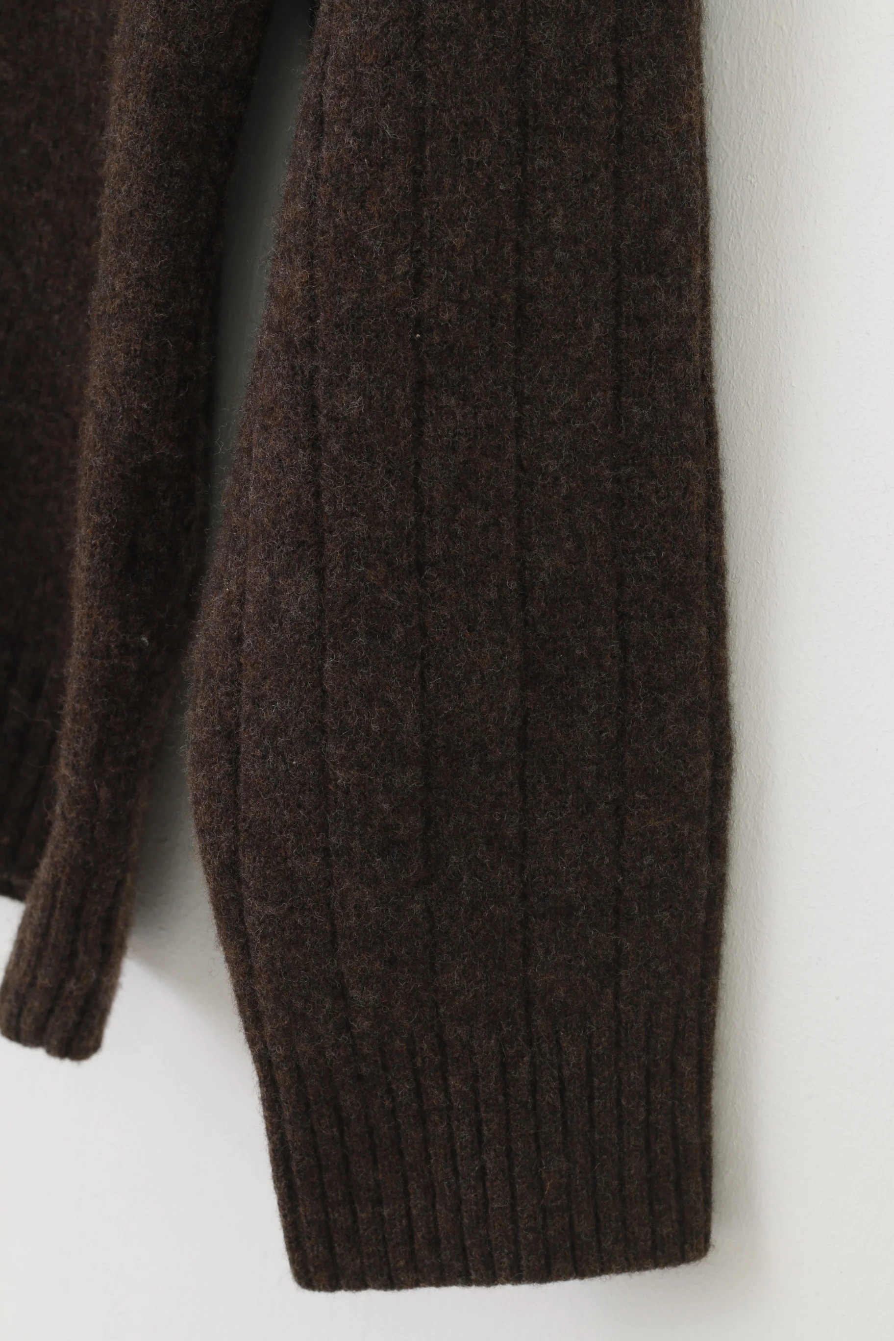 Gant Men M S Jumper Brown Zip Neck Long Sleeve Lambs Wool Winter Top - Image 3