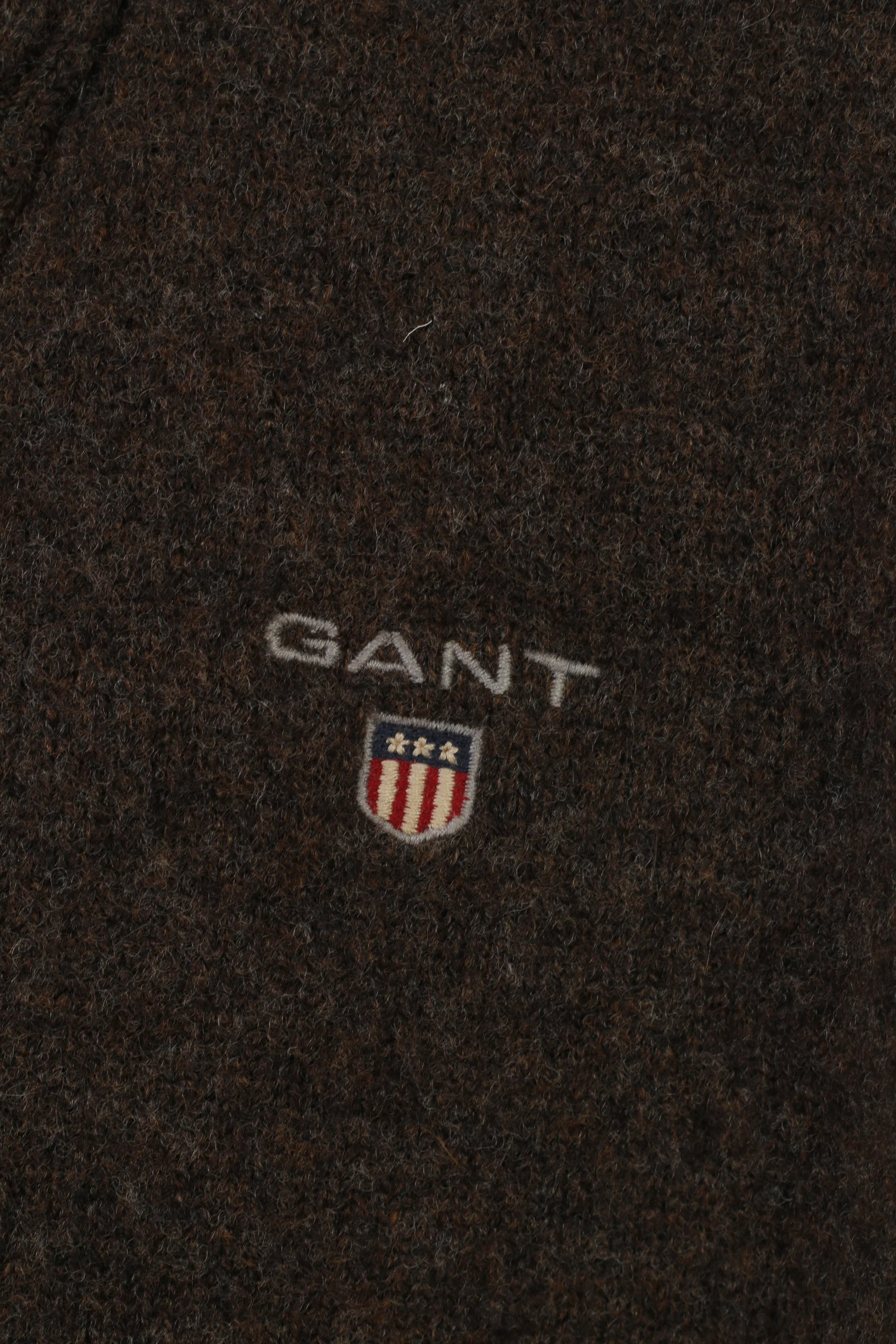 Gant Men M S Jumper Brown Zip Neck Long Sleeve Lambs Wool Winter Top - Image 4