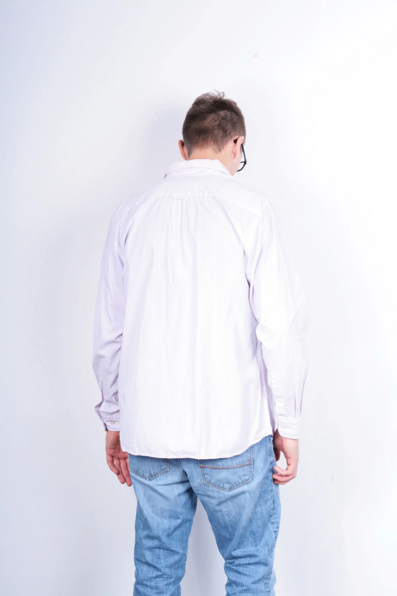 Gant Mens M Casual Shirt Striped White Cotton Liberty Bell Poplin Regular Fit - Image 5