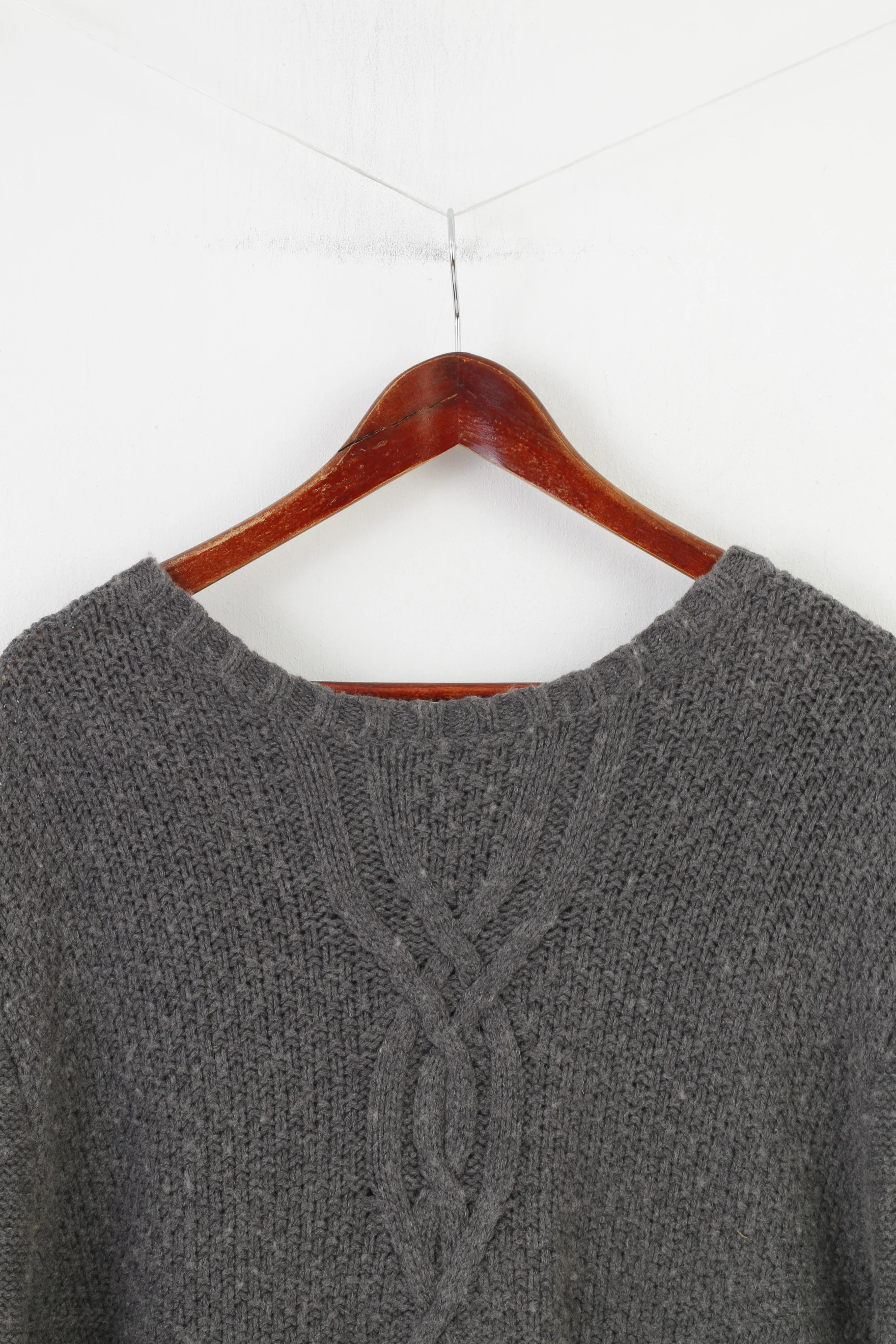 Gant Woman XL Jumper Grey Long Sleeve Cotton Winter Vintage Crew Neck Classic Top - Image 2