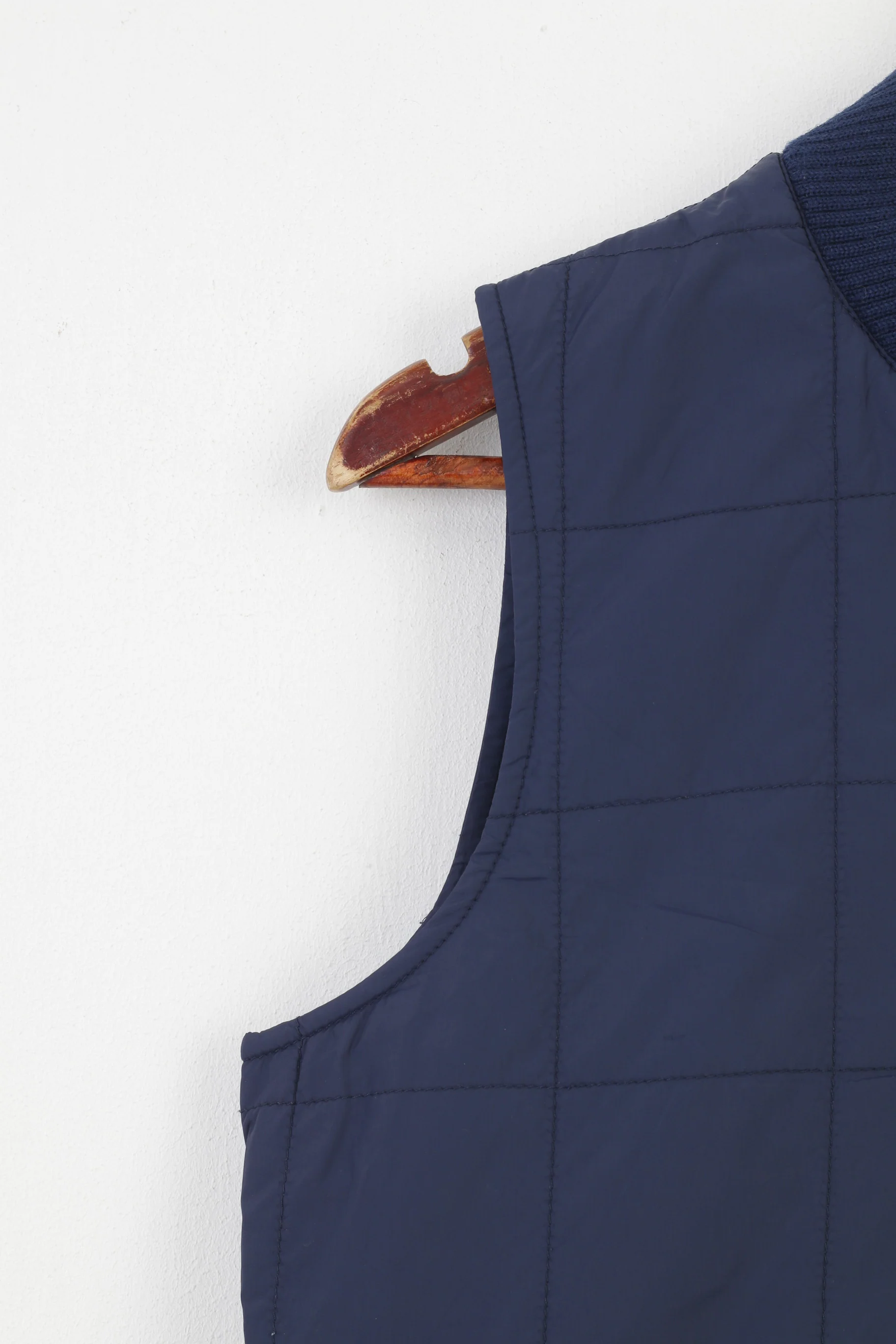 Gant Women M Vest Navy Full Zipper Bodywarmer Lightweight Collar Sleeveless Vintage Top - Image 3