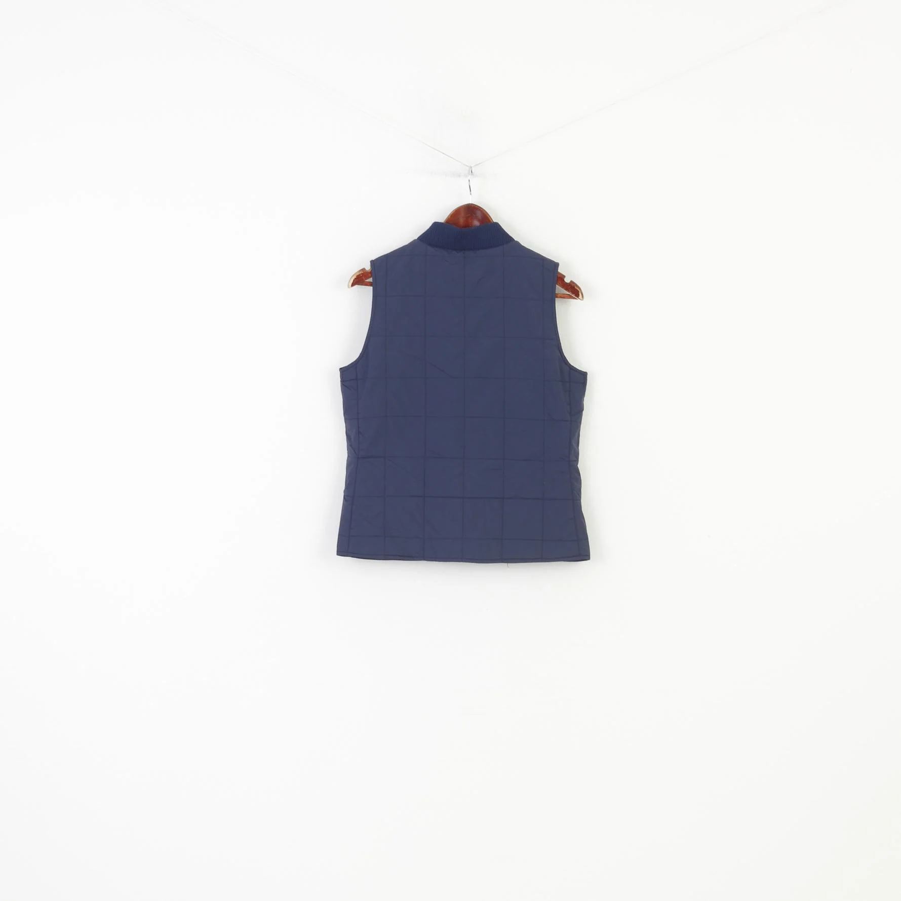 Gant Women M Vest Navy Full Zipper Bodywarmer Lightweight Collar Sleeveless Vintage Top - Image 5