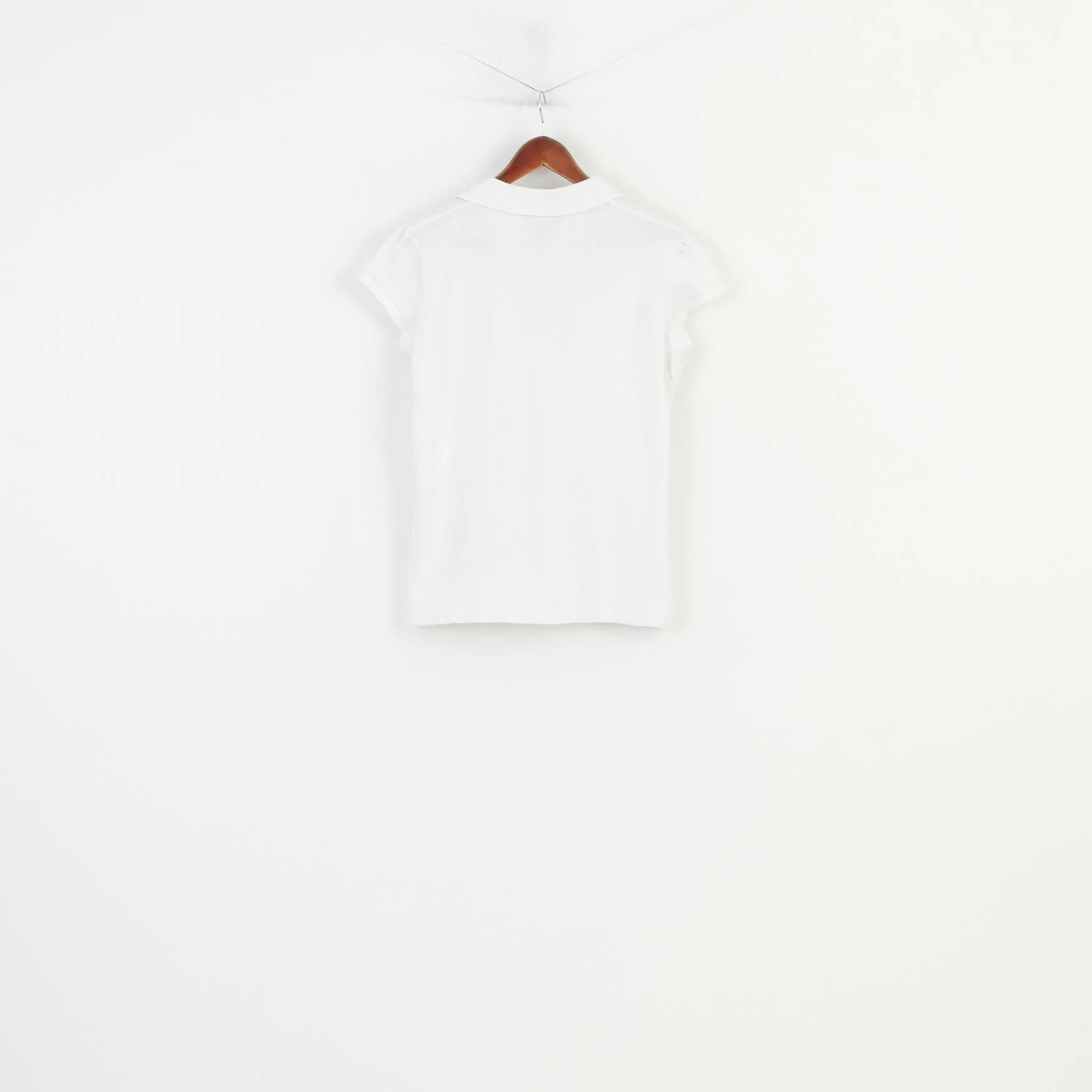 Gant Women XXL L Polo Shirt White V Neck Short Sleeve Cotton Elastane Vintage Top - Image 6