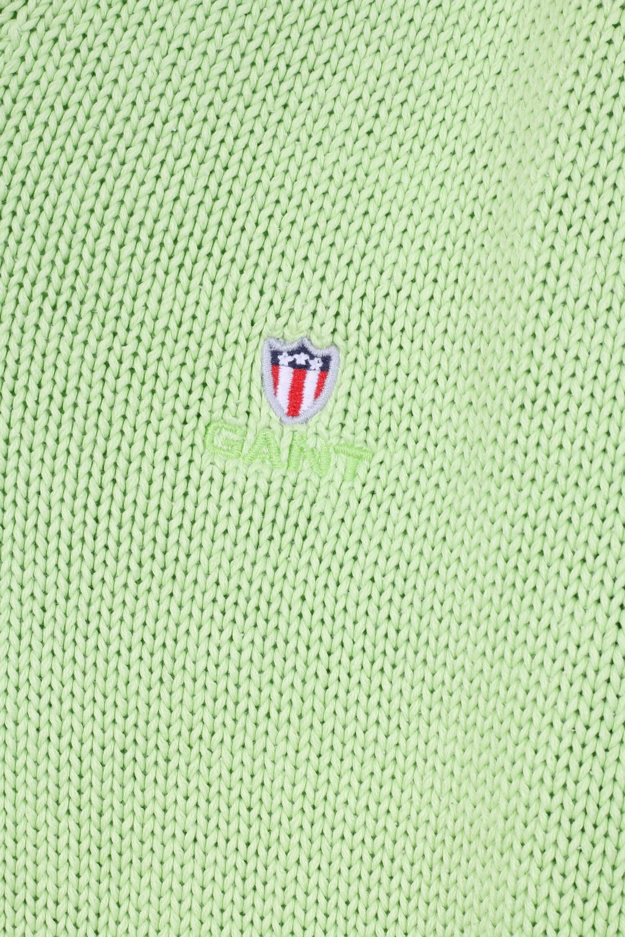 Gant Womens L Jumper Neon Green Sweater V Neck Cotton Top - Image 3