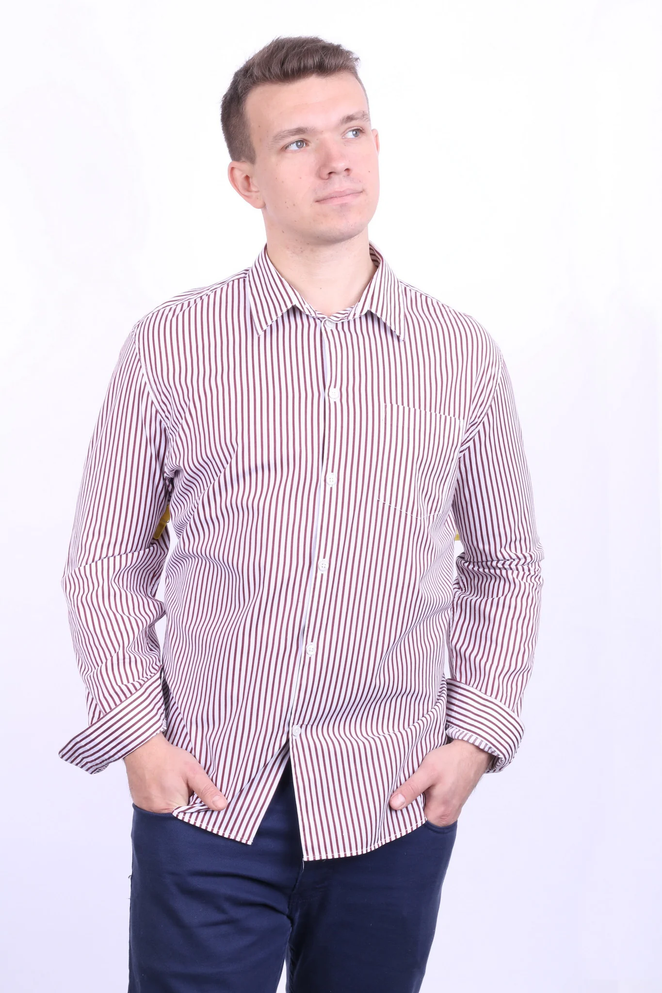 GAP Clothing Mens XL Casual Shirt Striped Cotton White - Image 2