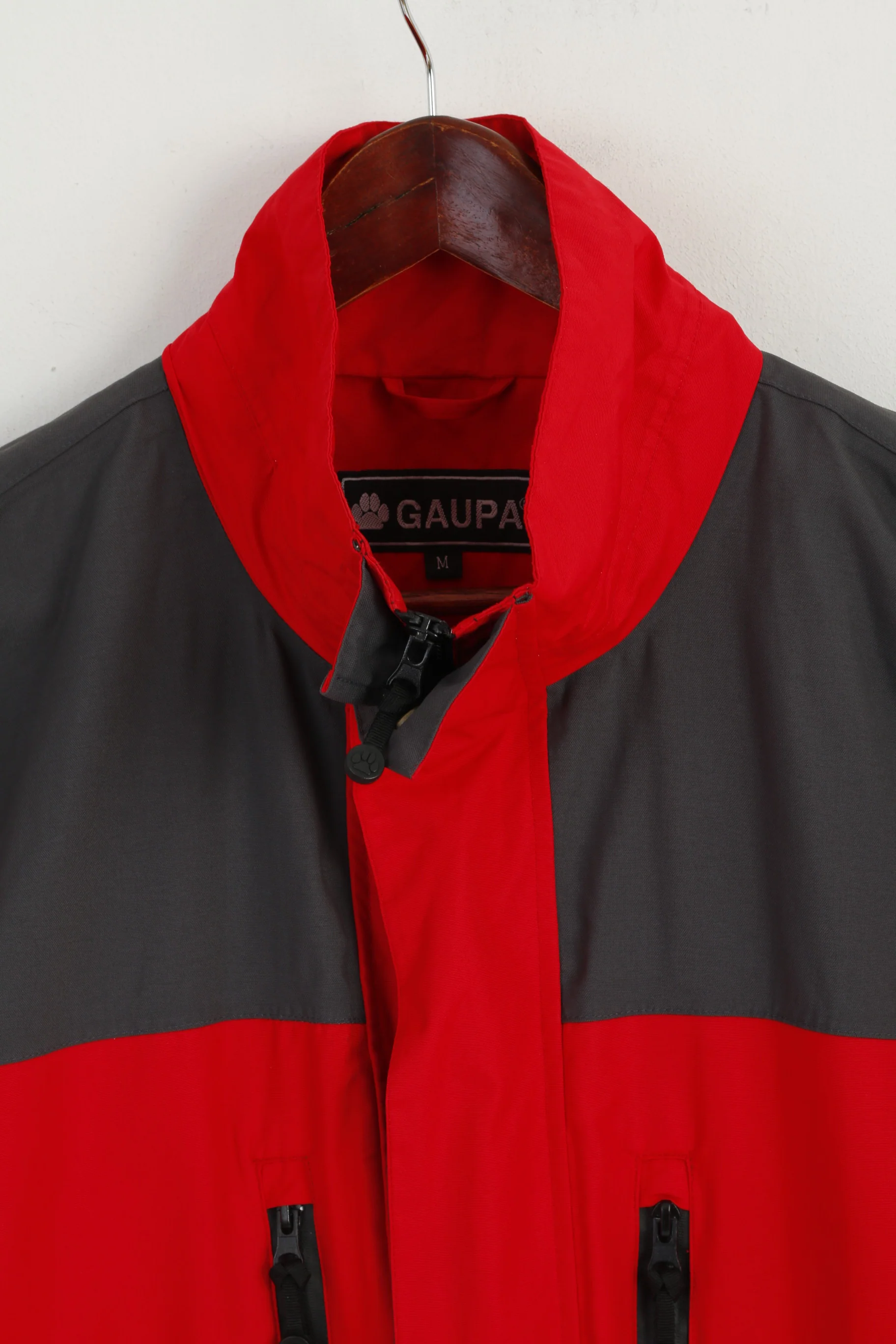 GAUPA Men M Jacket Red Nylon Outdoor Mountain Waterproof Full Zipper Top - Image 3