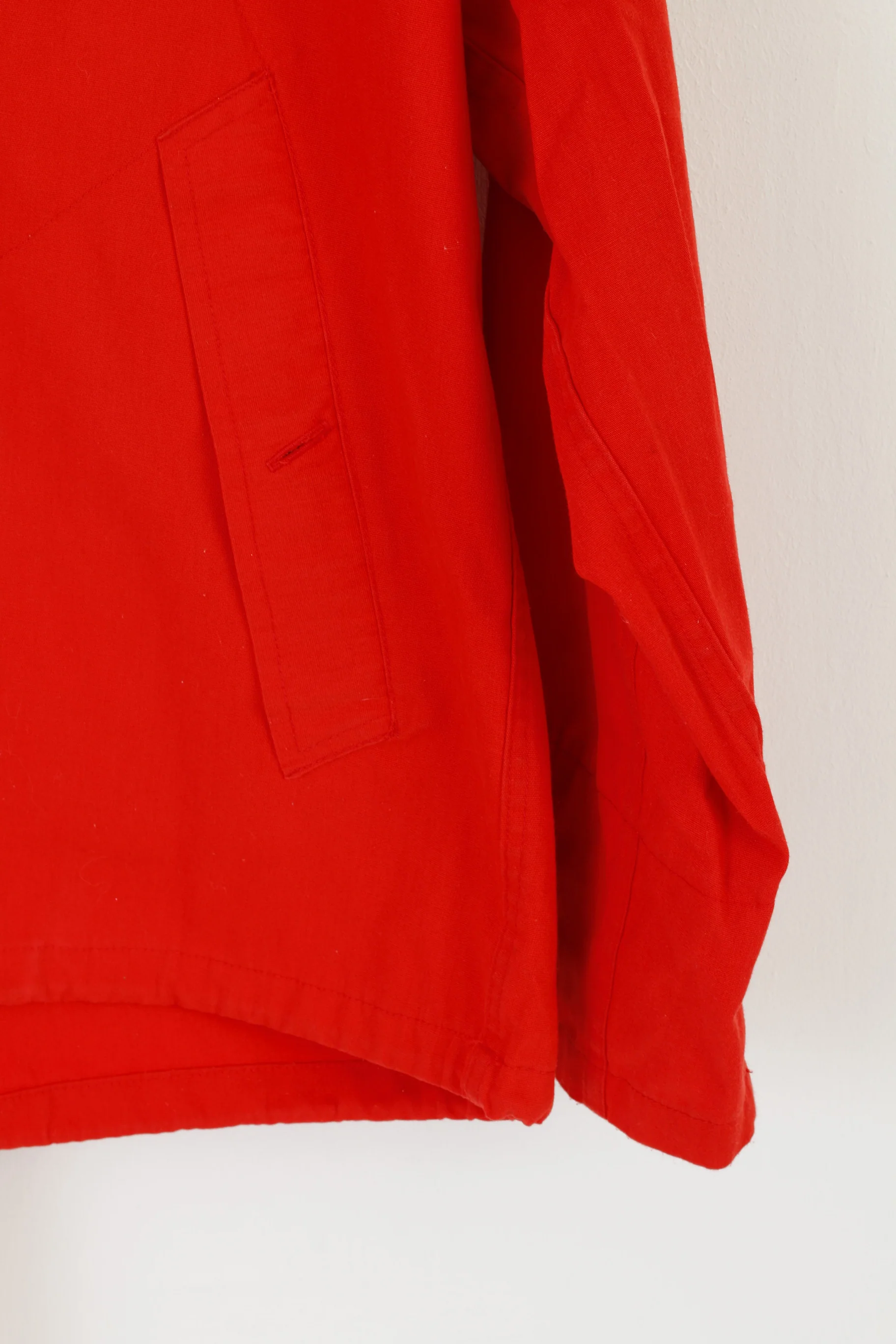 Geilo Men S Jacket Red Cotton Pullover Anorak Vintage 80s Outdoor Kangaroo Pocket Top - Image 3