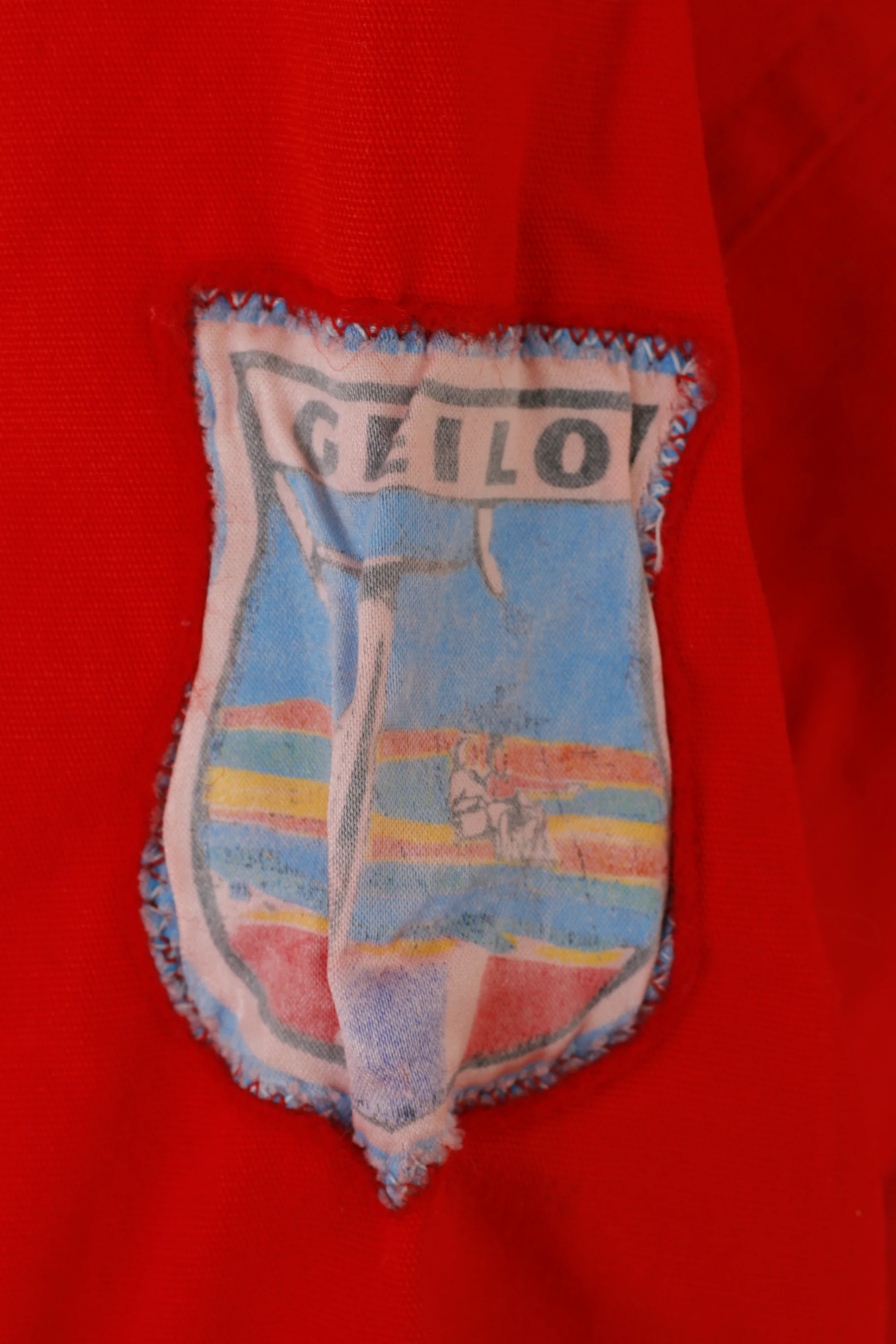 Geilo Men S Jacket Red Cotton Pullover Anorak Vintage 80s Outdoor Kangaroo Pocket Top - Image 5