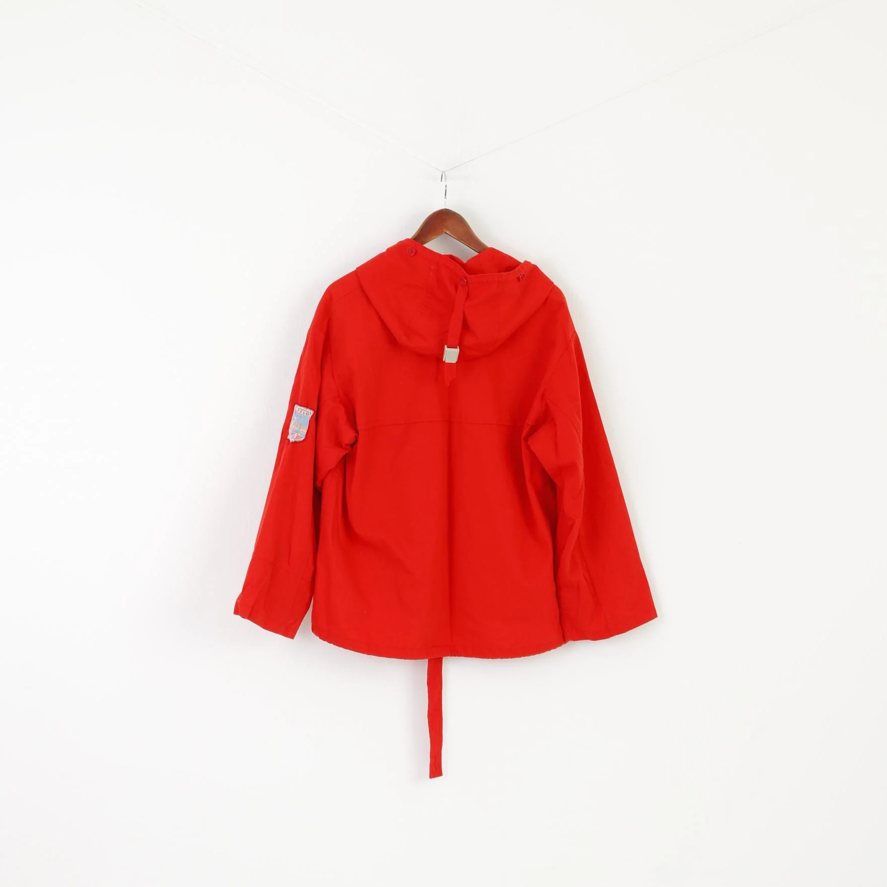 Geilo Men S Jacket Red Cotton Pullover Anorak Vintage 80s Outdoor Kangaroo Pocket Top - Image 6