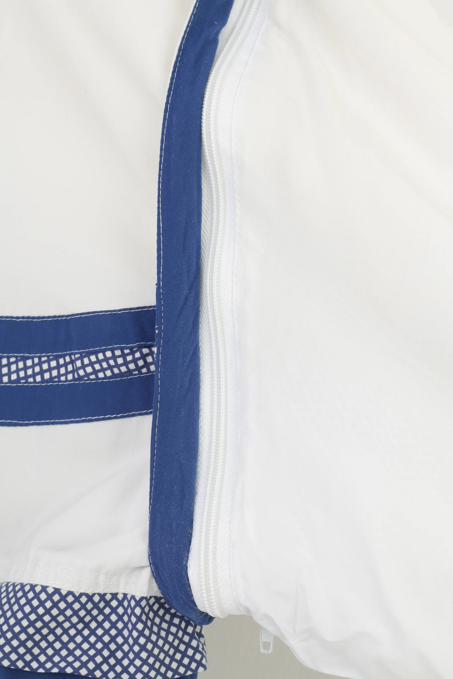 Gensal Men M Jacket White Blue Full Zipper Lightweight Removable Sleeves Vintage Top - Image 6