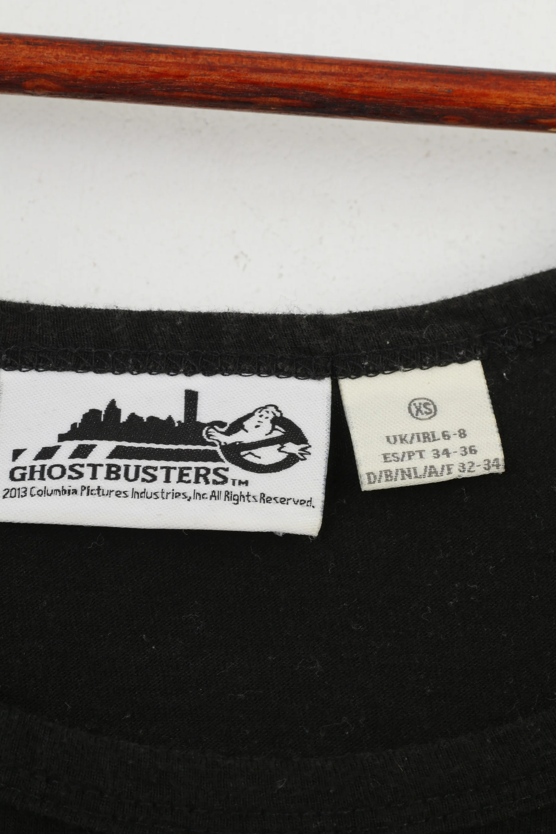 Ghostbusters Women XS Tank Top Shirt Vest Black Cotton Vintage Ghost Graphic Summer Top - Image 5