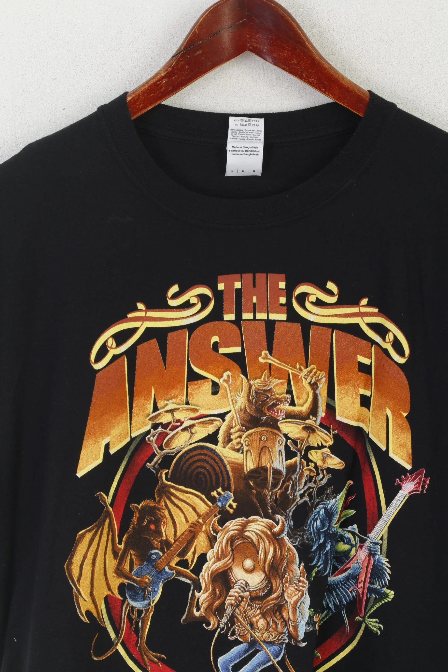 Gildan Men M Shirt Black Cotton The Answer Graphic Music Band 2015 Top - Image 2
