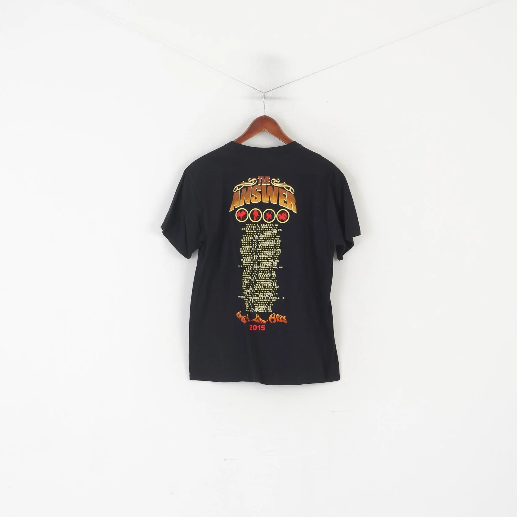 Gildan Men M Shirt Black Cotton The Answer Graphic Music Band 2015 Top - Image 5