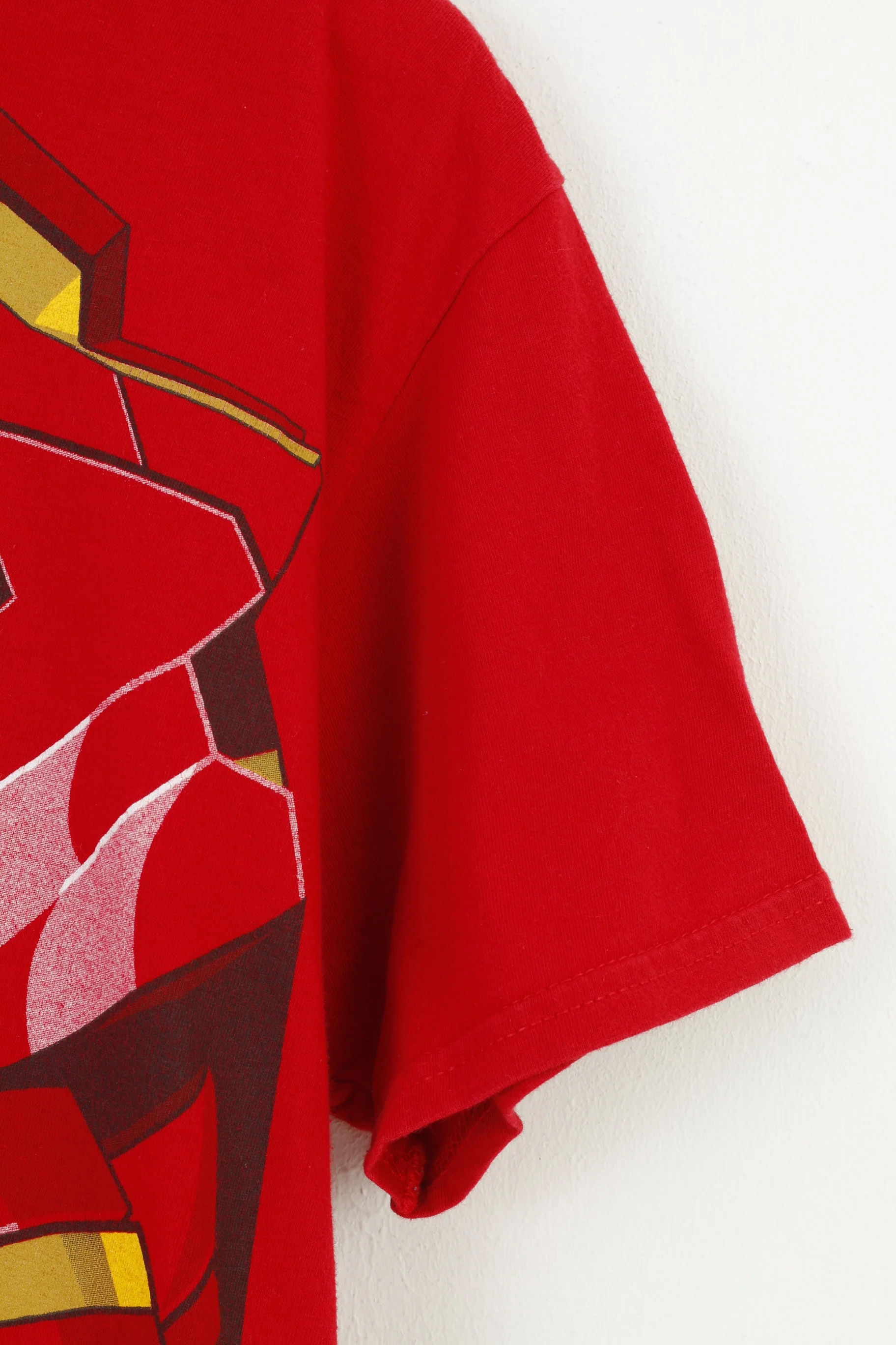 Gildan Men M T-Shirt Red Iron Man Graphic Cotton Crew Neck Marvel Top - Image 3