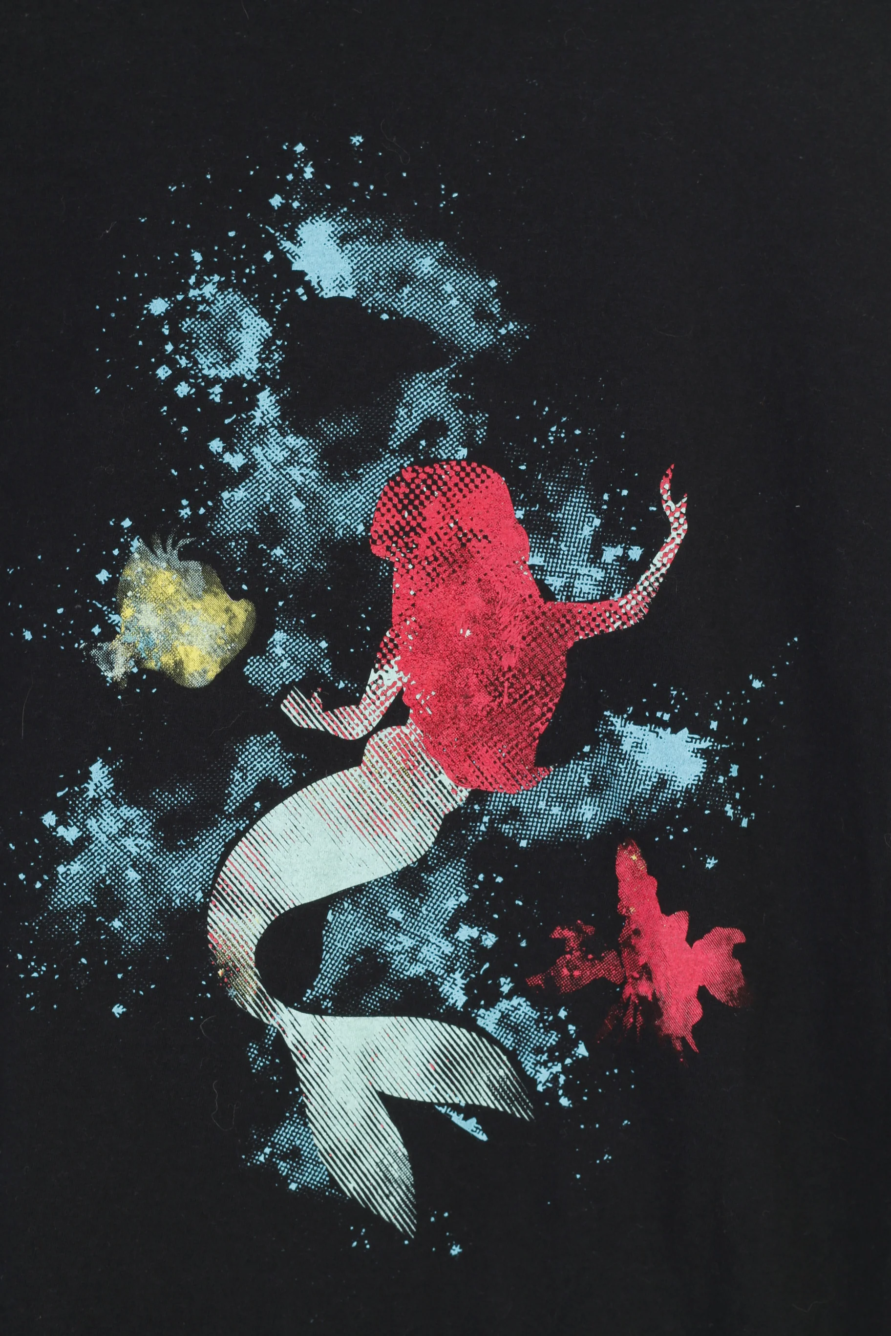 Gildan Soft Style Women M  Shirt Cotton Black Graphic Mermaid Classic Crew Neck Top - Image 4