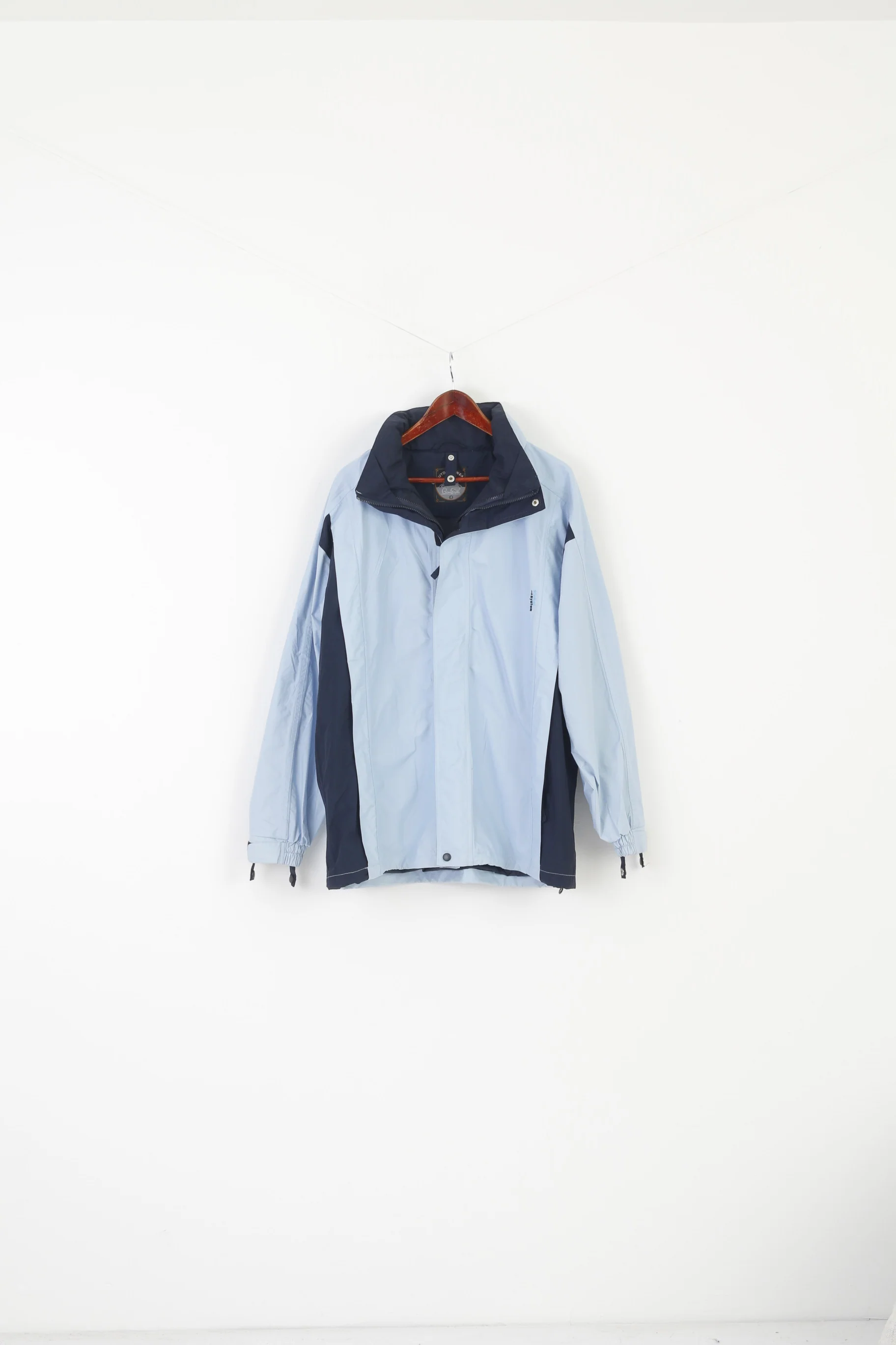 Gioni Feroti Outdoor wear Men L Jacket Blue Vintage Global System Hidden hood - Image 2