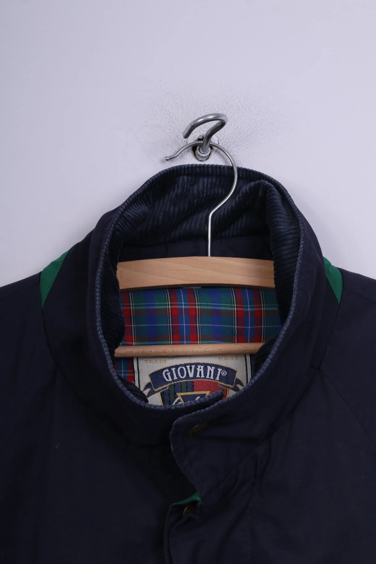 Giovanni Fashion Mens L Jacket Lightweight Cotton Navy Full Zipper Pocket Vintage - Image 2