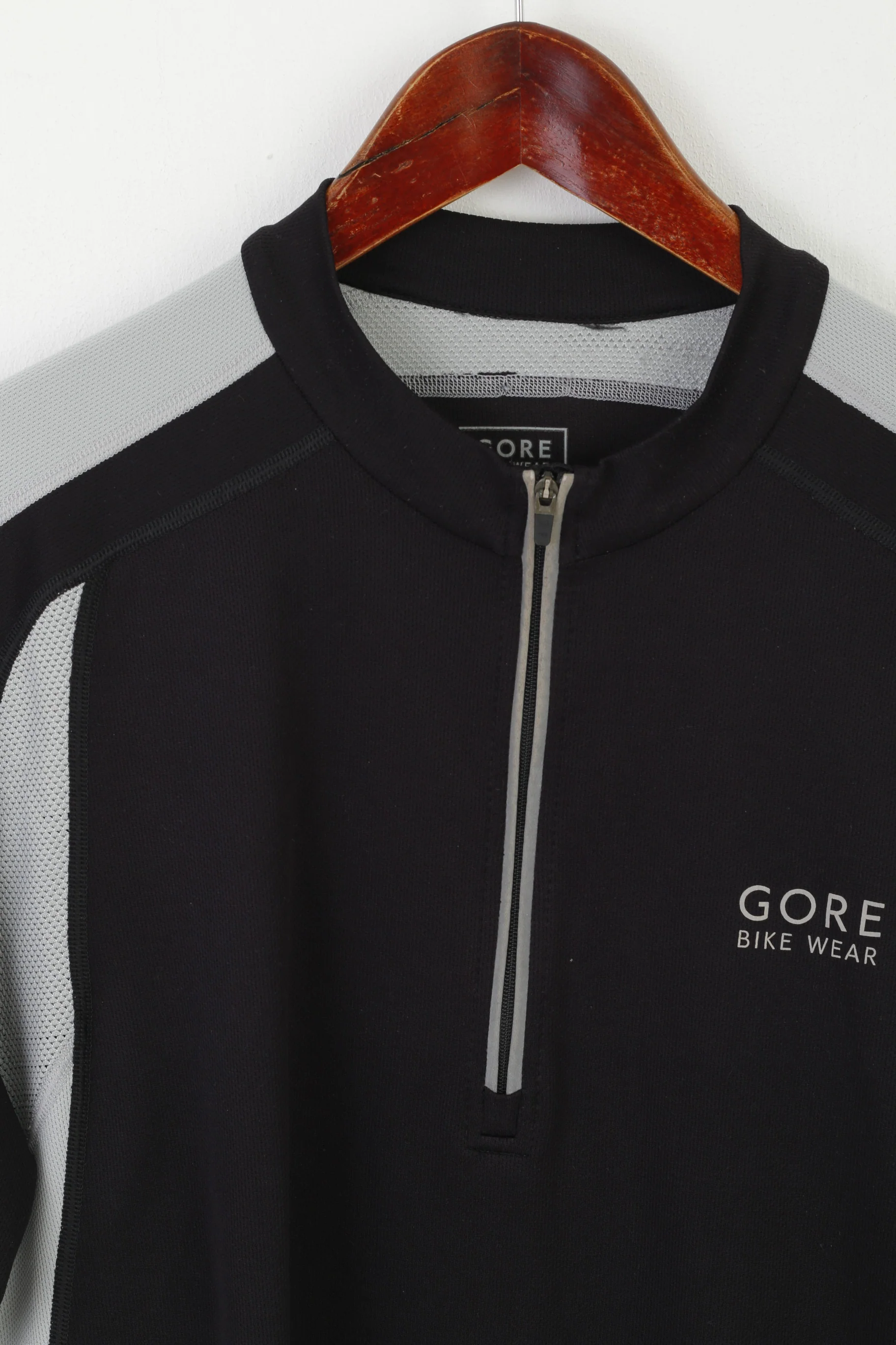 Gore Bike Wear Men XXL Shirt Black Cycling Activewear Reflective Zip Neck Jersey Top - Image 2