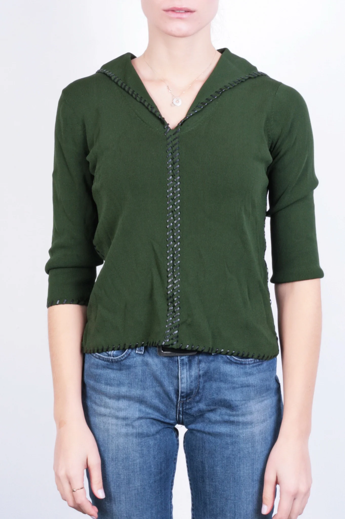 Grace Dane Lewis Womens S Jumper Sweater V Neck Green Vintage - Image 2