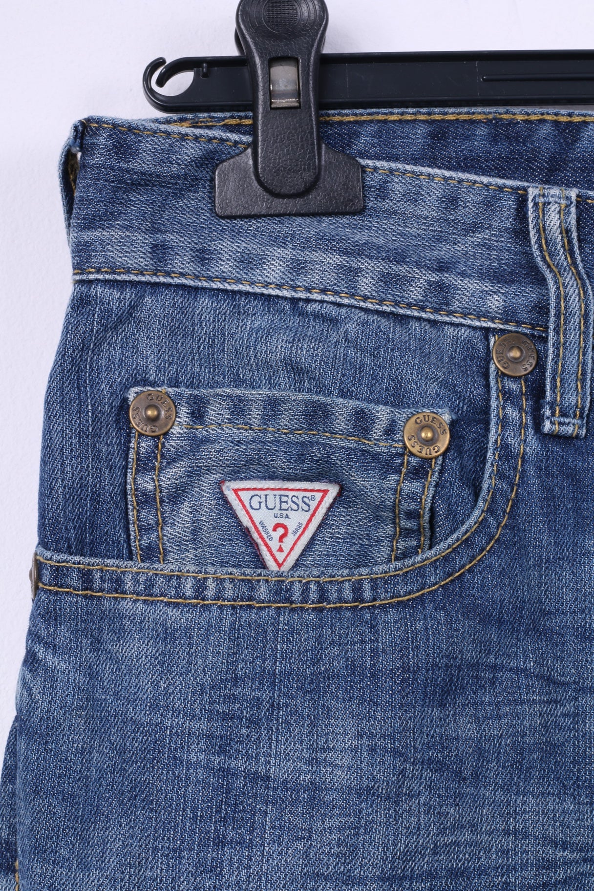 Guess Los Angeles Mens W32 Trousers Denim Cotton Jeans Straight Leg Pants - Image 2