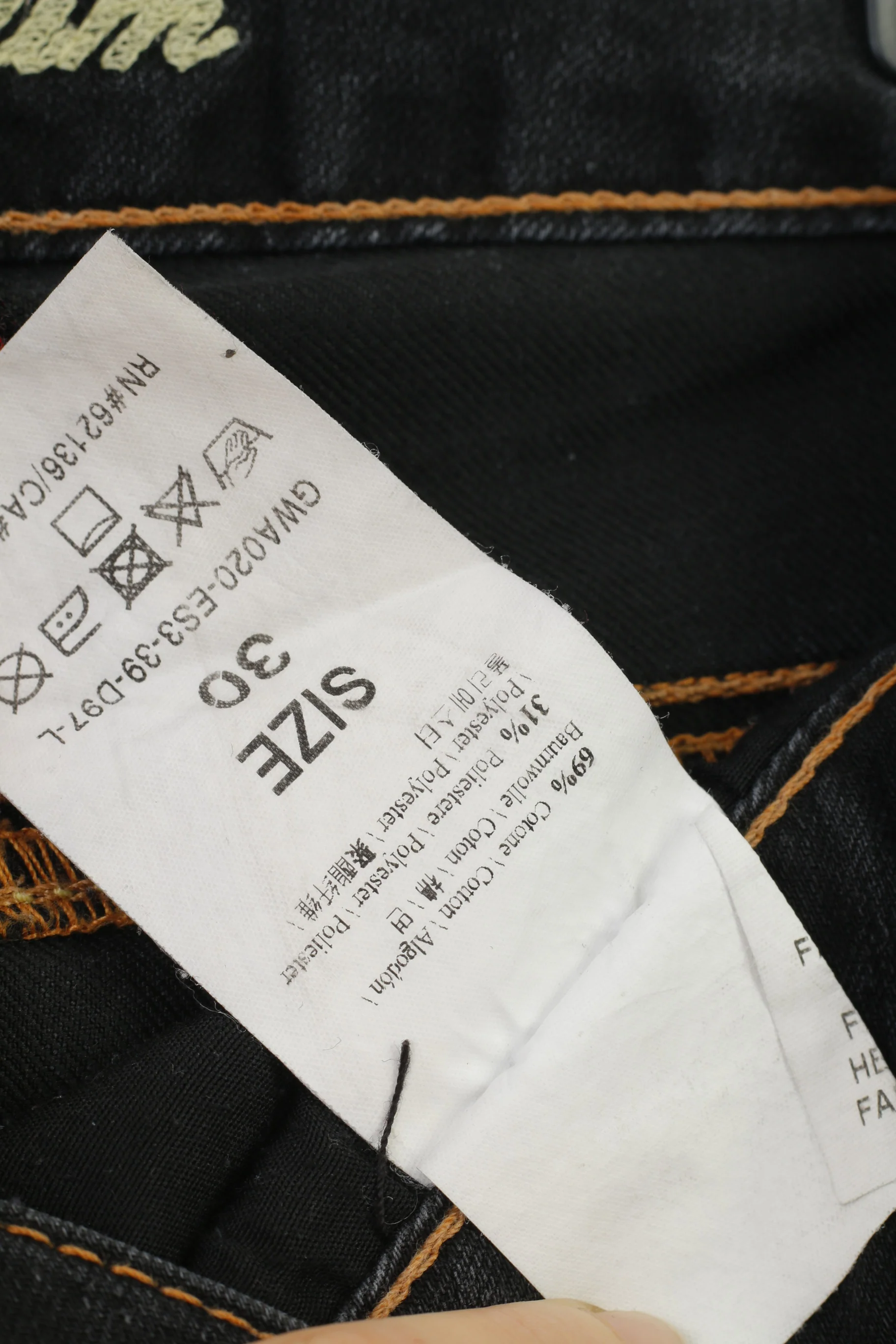 GUESS Premium Women 30 Jeans Trousers Navy Cotton Straight Leg Denim Vintage Pants - Image 7