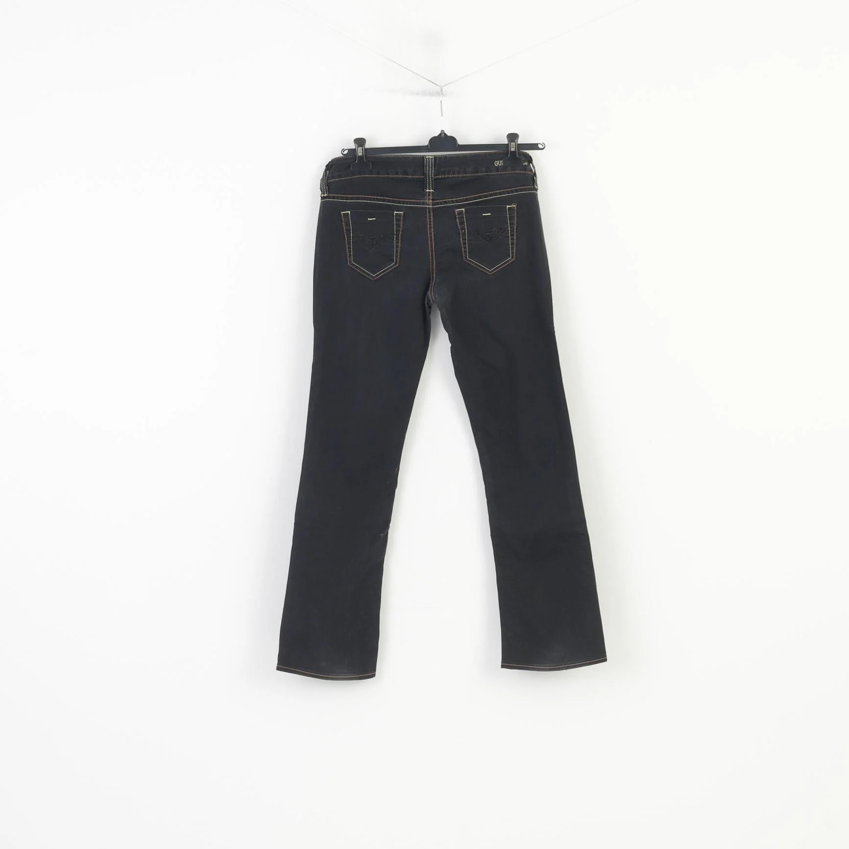GUESS Premium Women 30 Jeans Trousers Navy Cotton Straight Leg Denim Vintage Pants - Image 9