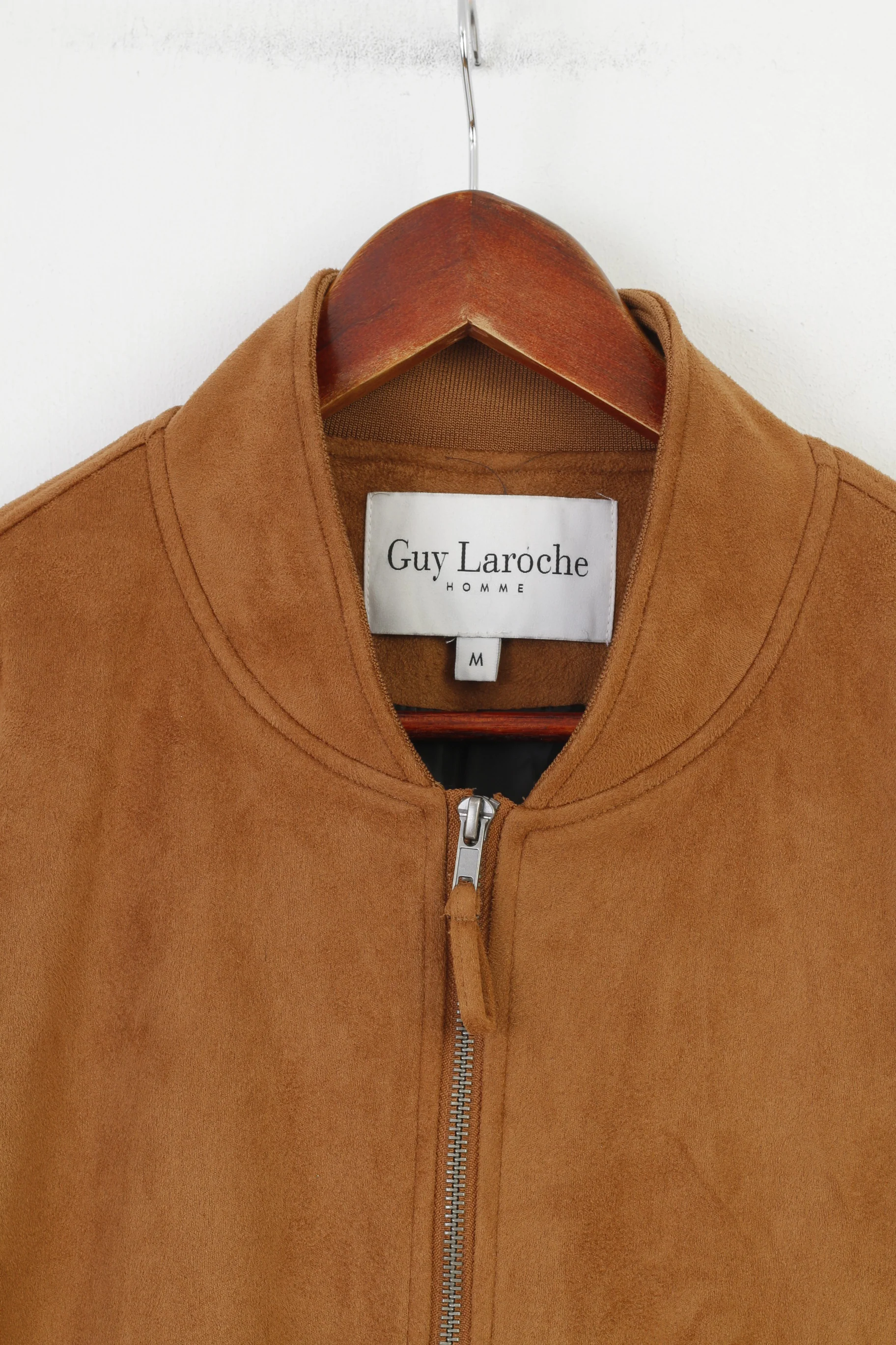 Guy Laroche Woman M Jacket Brown Full Zipper Collar Polyester Soft Pockets Top - Image 3