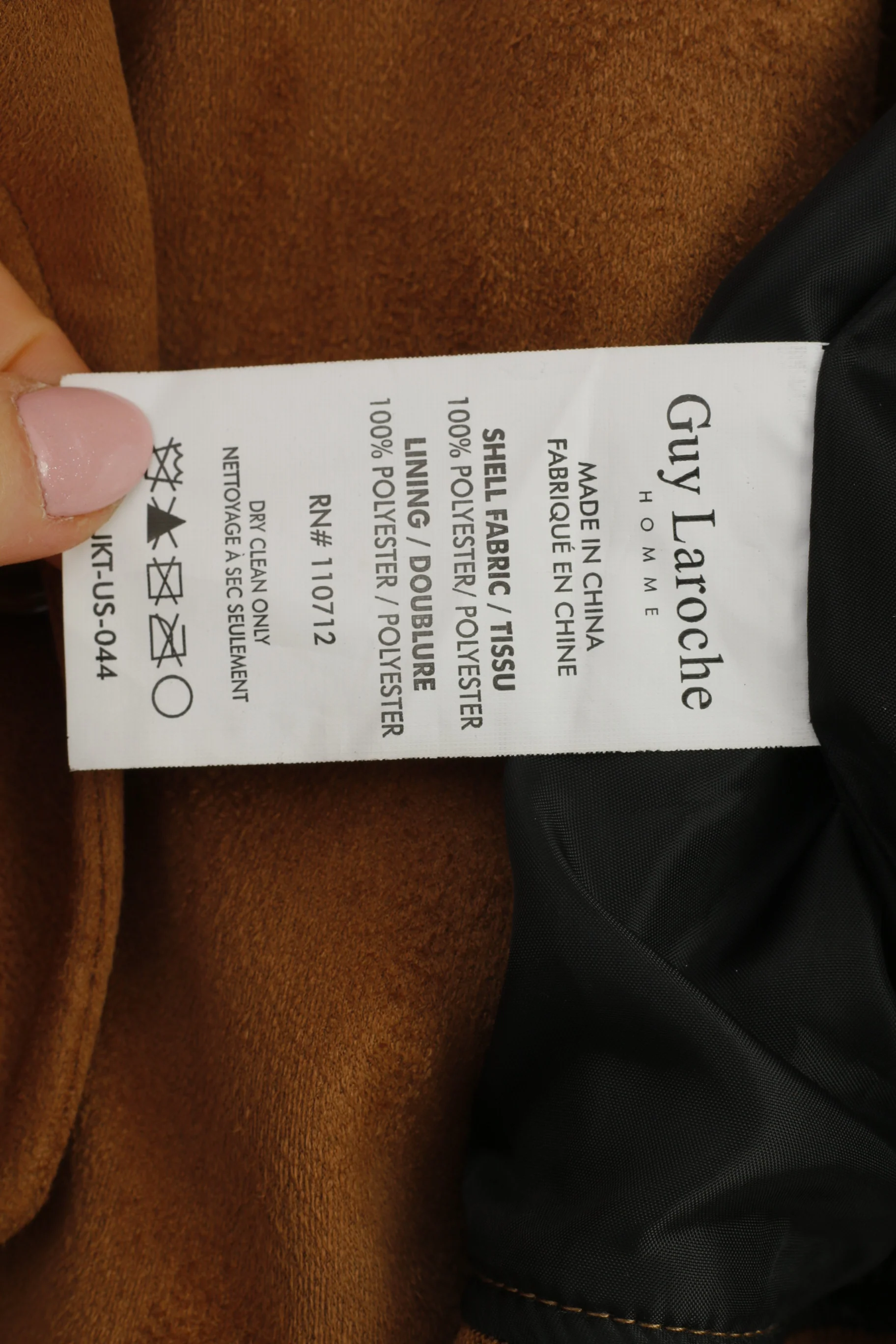 Guy Laroche Woman M Jacket Brown Full Zipper Collar Polyester Soft Pockets Top - Image 7