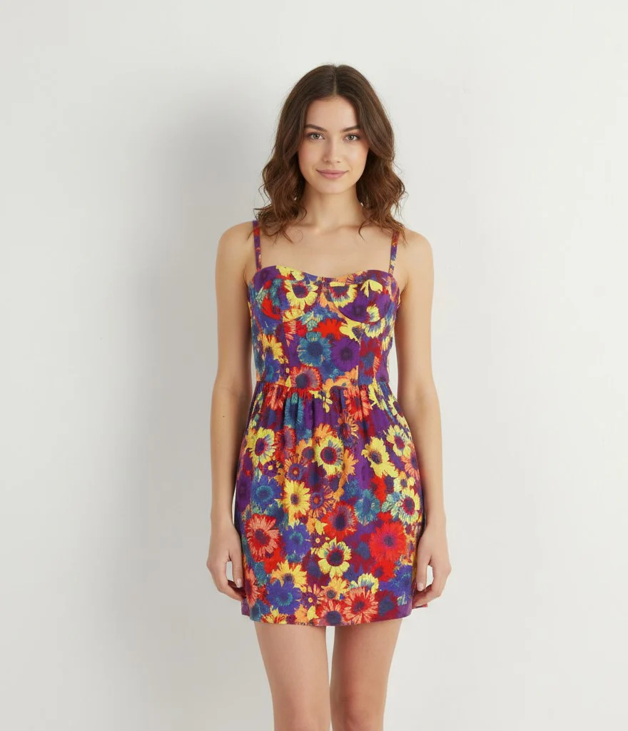 H by Henry Holland Women 10 S Dress Purple Floral Straps Summer Mini