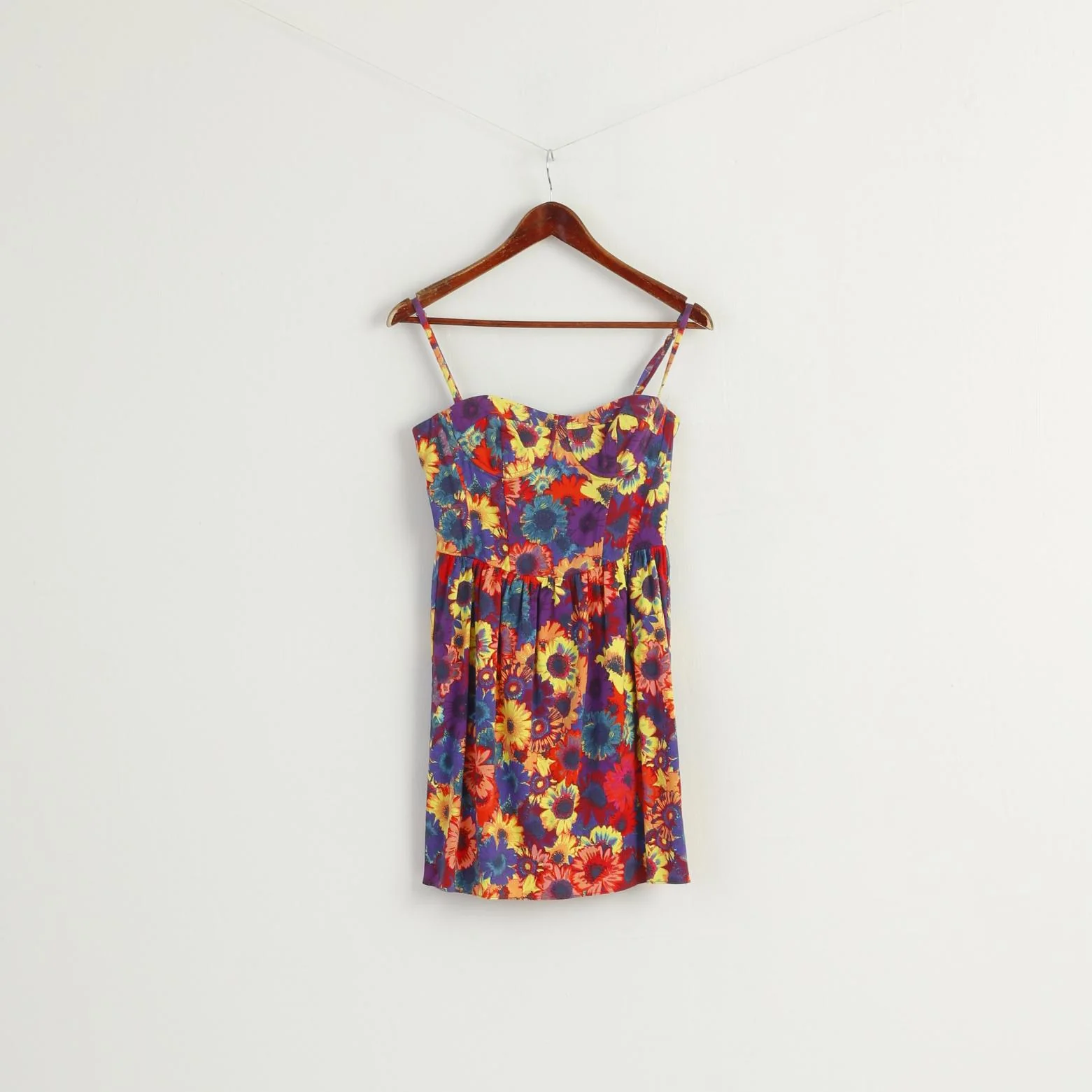 H by Henry Holland Women 10 S Dress Purple Floral Straps Summer Mini - Image 2