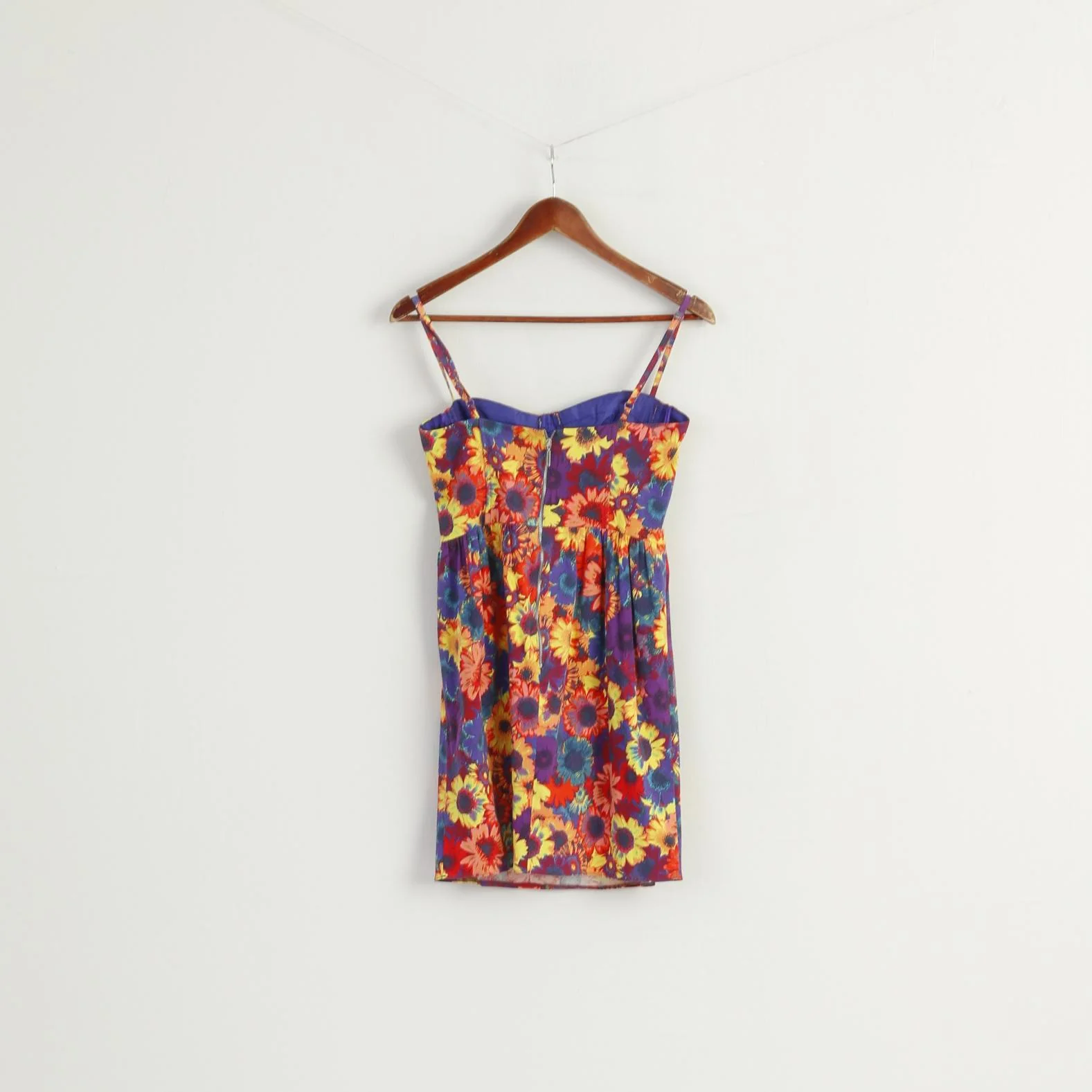 H by Henry Holland Women 10 S Dress Purple Floral Straps Summer Mini - Image 6