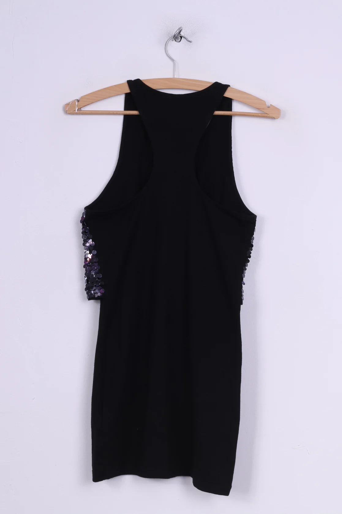 H&M Conscious Collection Womens 36 S Tunic Sequins Shinny Black Shirt - Image 5