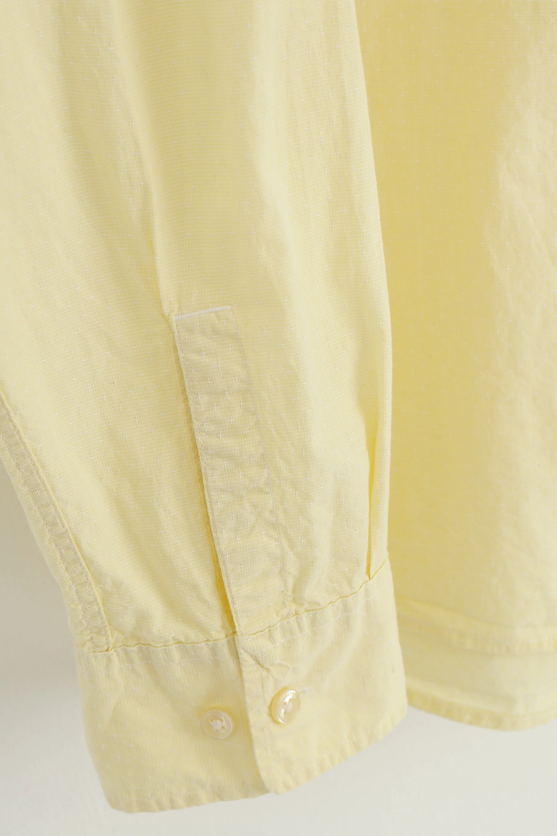 H&M Men L Casual Shirt Yellow Long Sleeve Cotton Collar Top - Image 3