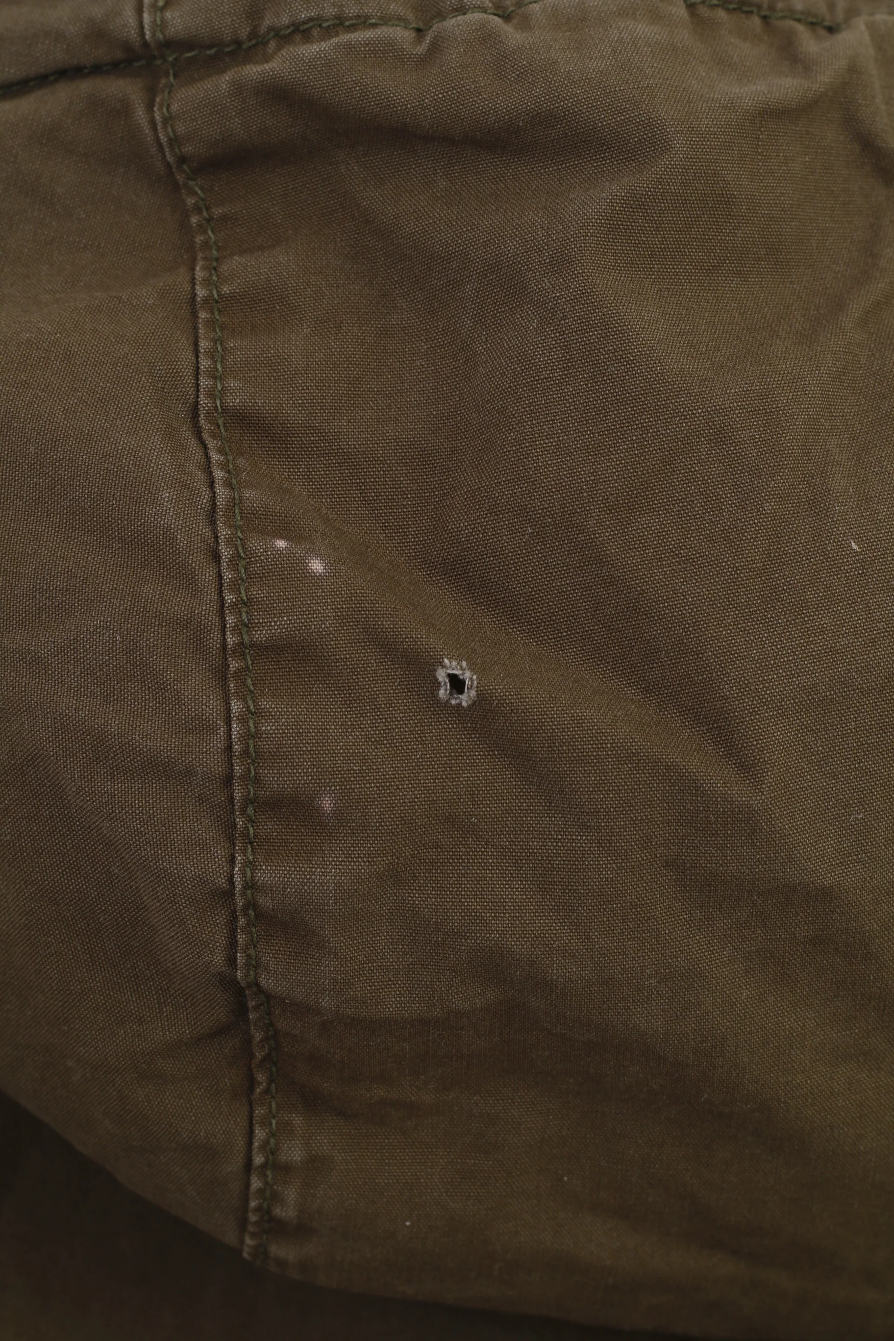 H&M Men M Jacket Khaki Padded Cotton Hood Full Zipper Pockets Winter Vintage Top - Image 7
