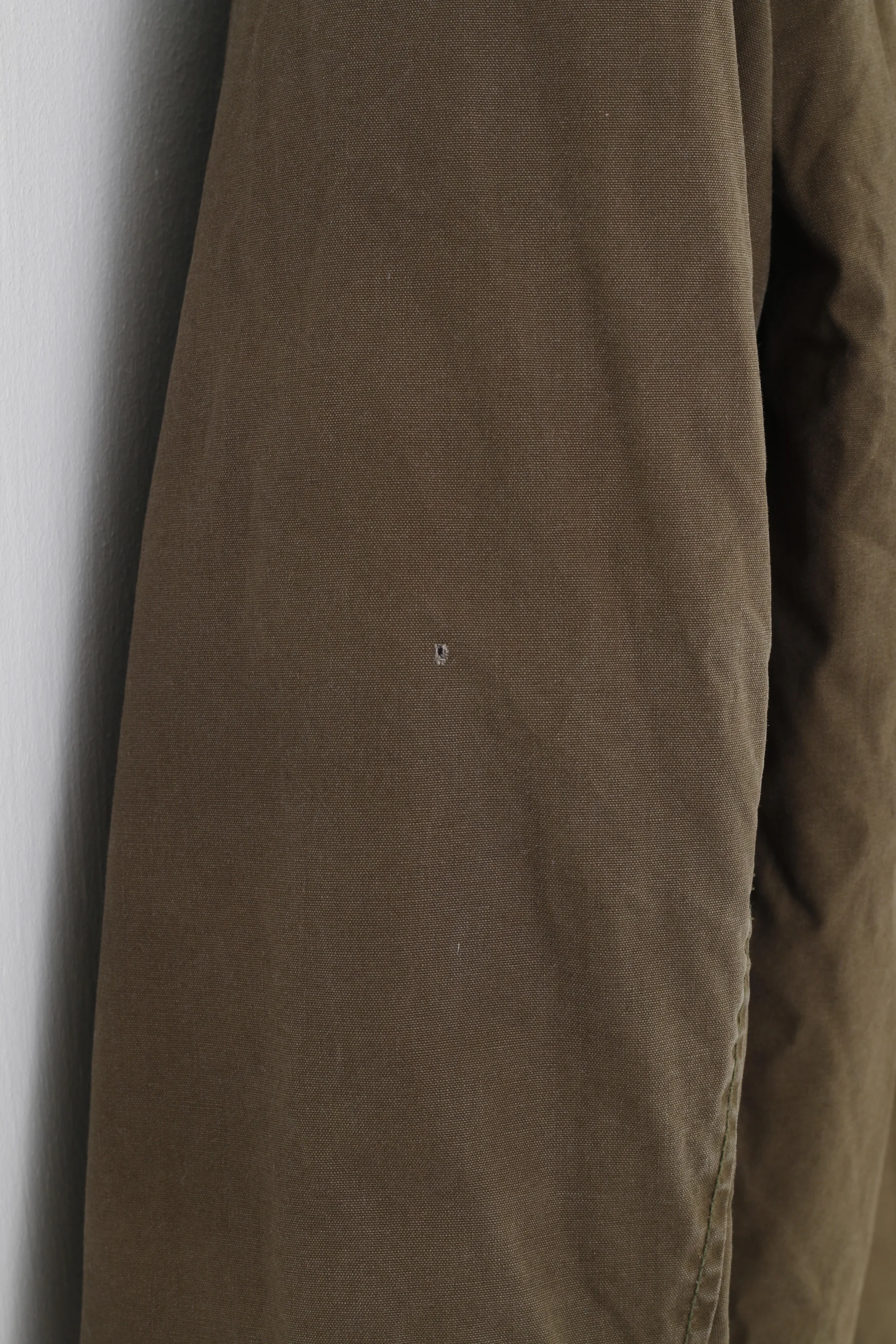 H&M Men M Jacket Khaki Padded Cotton Hood Full Zipper Pockets Winter Vintage Top - Image 8