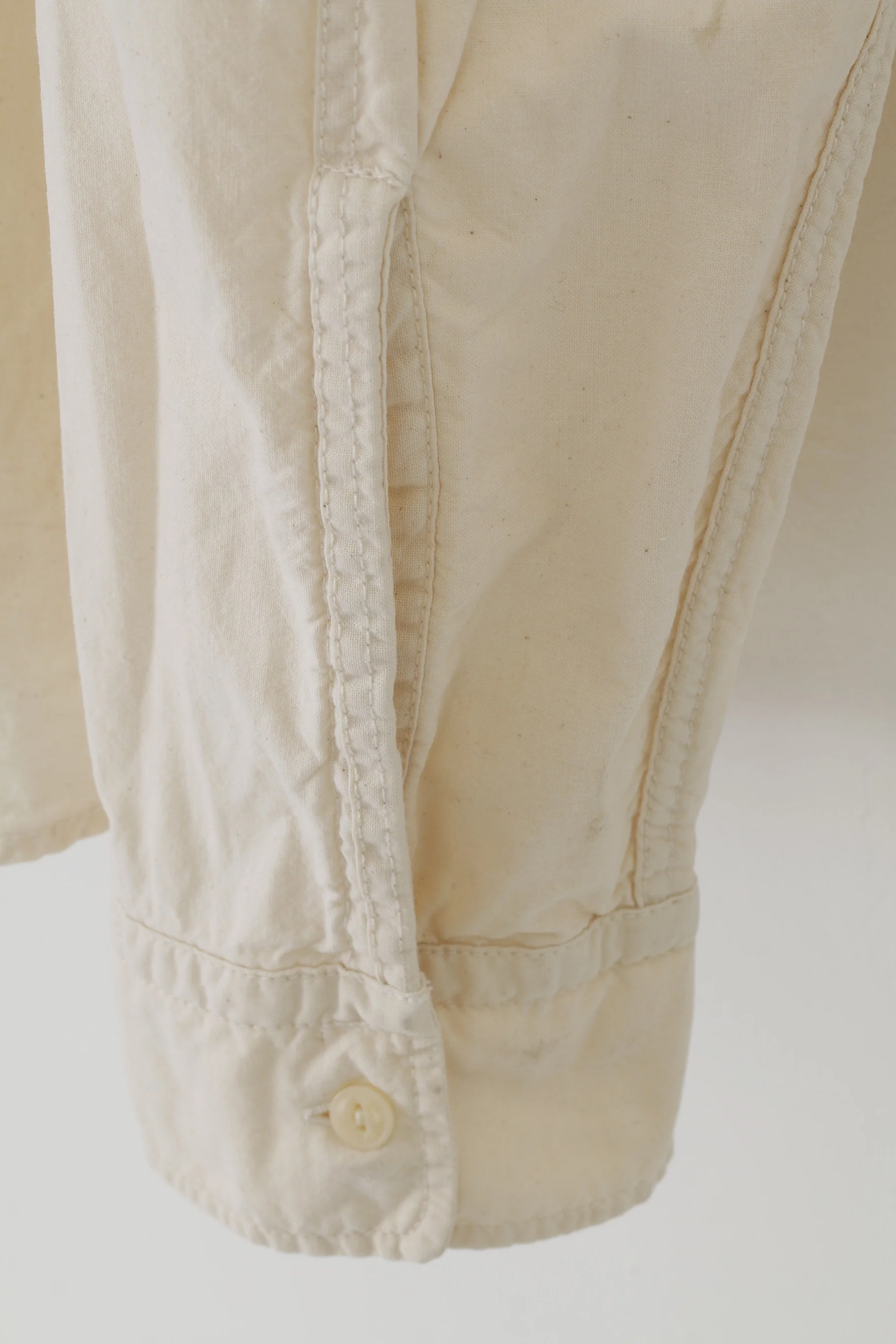 H&M Men XL Casual Shirt Cream Cotton Long Sleeve Collar Elegant Top - Image 3