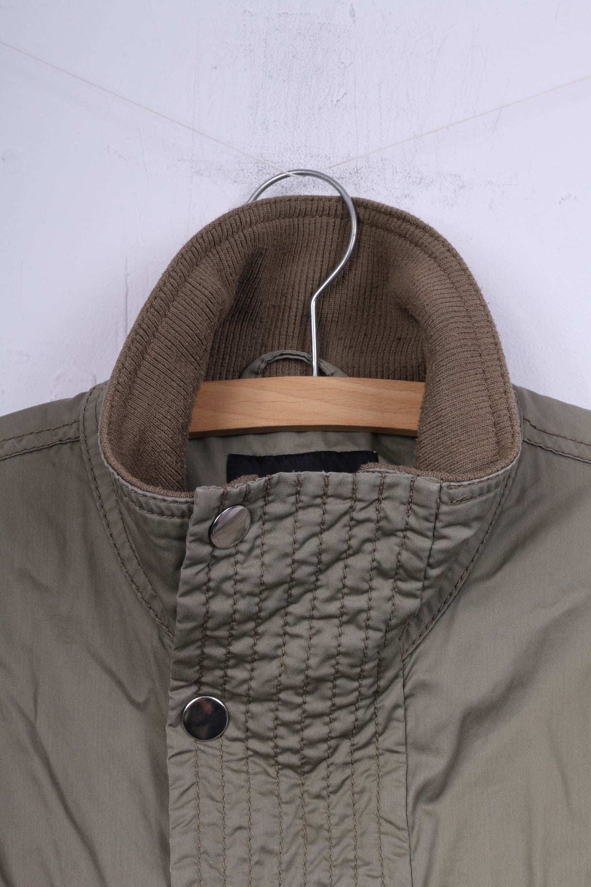 H&M Mens 52 M Jacket Greeen Lightweight Full Zipper Pockets Cotton Top - Image 2