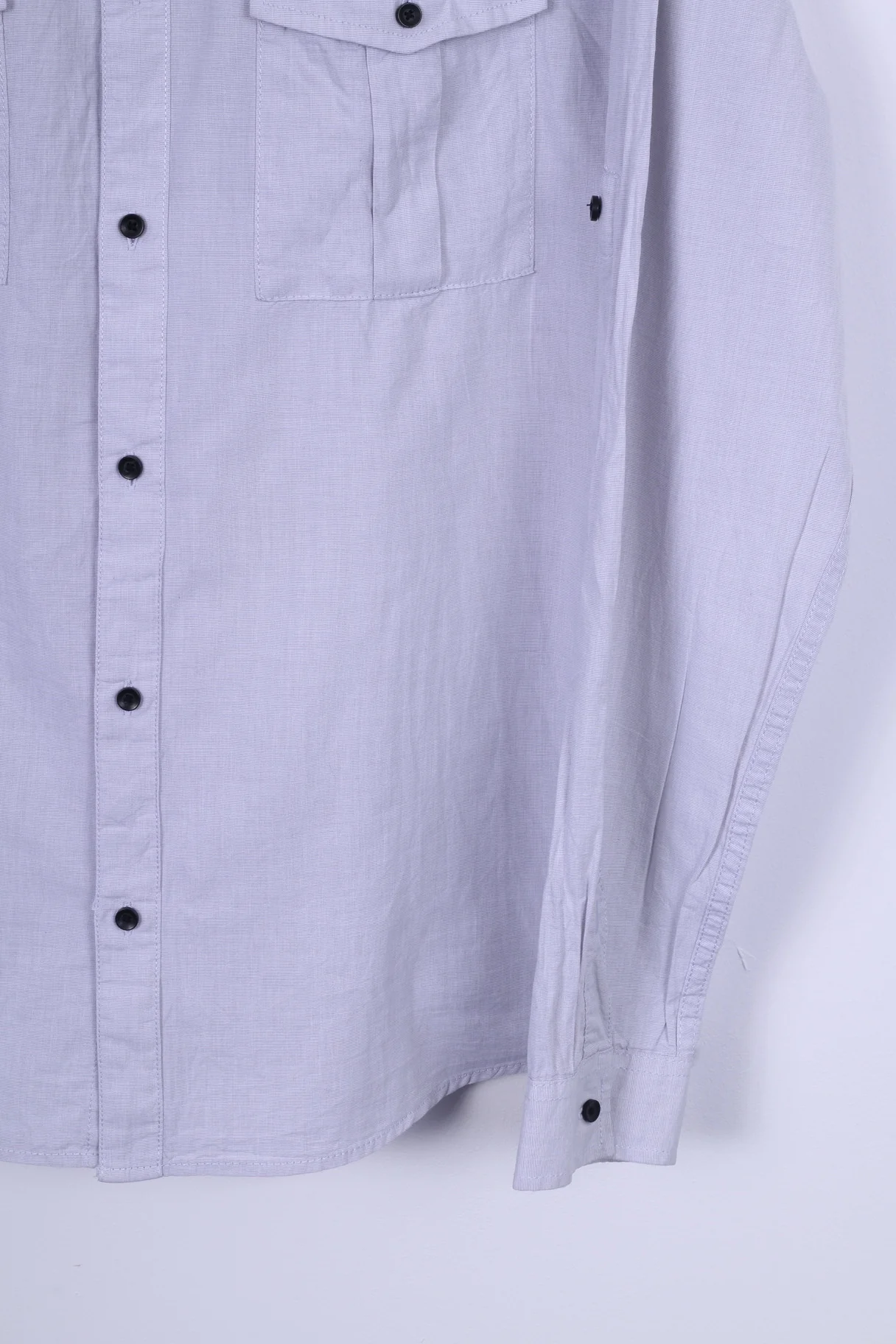 H&M Mens XL Casual Shirt Long Sleeve Cotton Standard Collar - Image 3