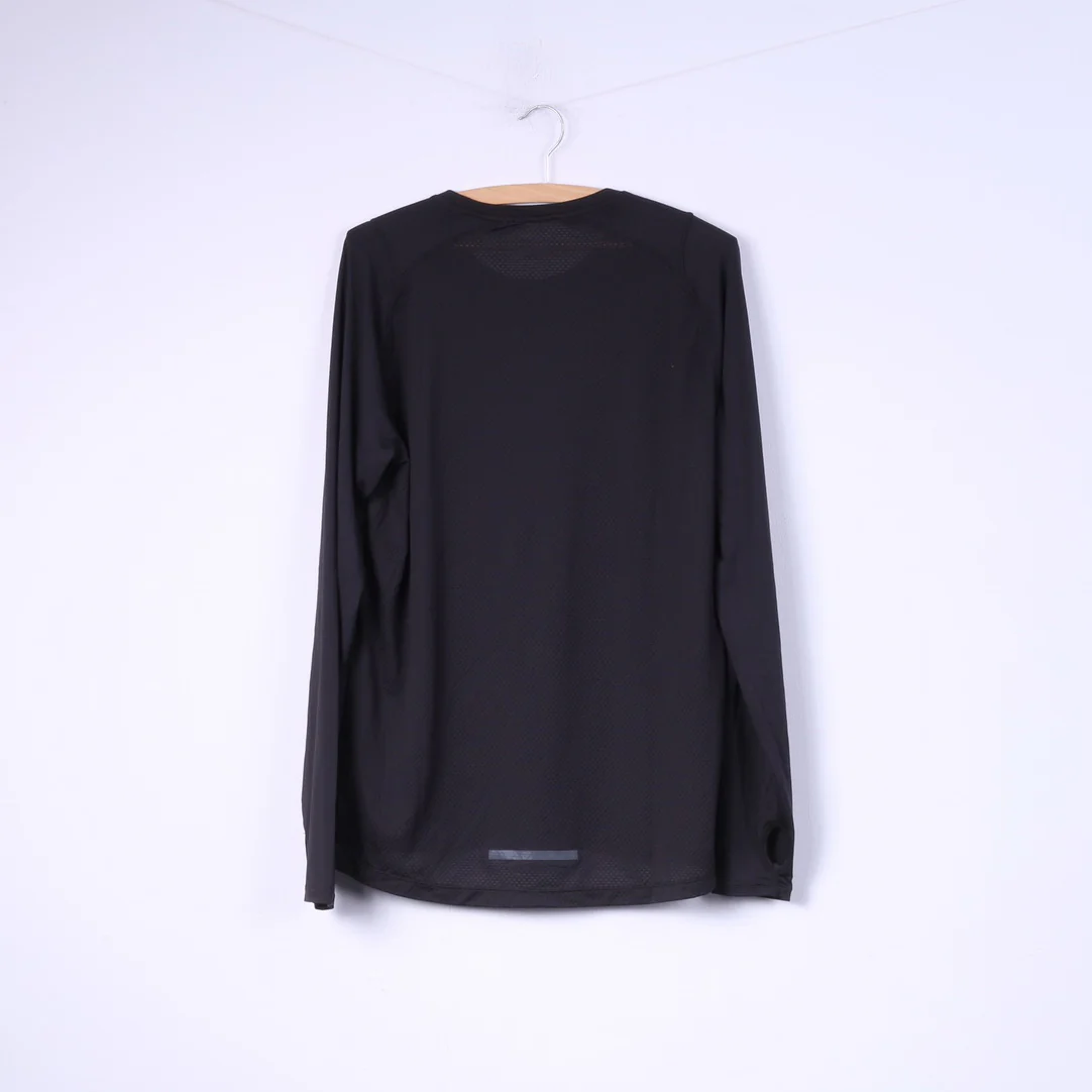 H&M Sport Running Mens M Shirt Long Sleeve Black Sportswear Top - Image 6