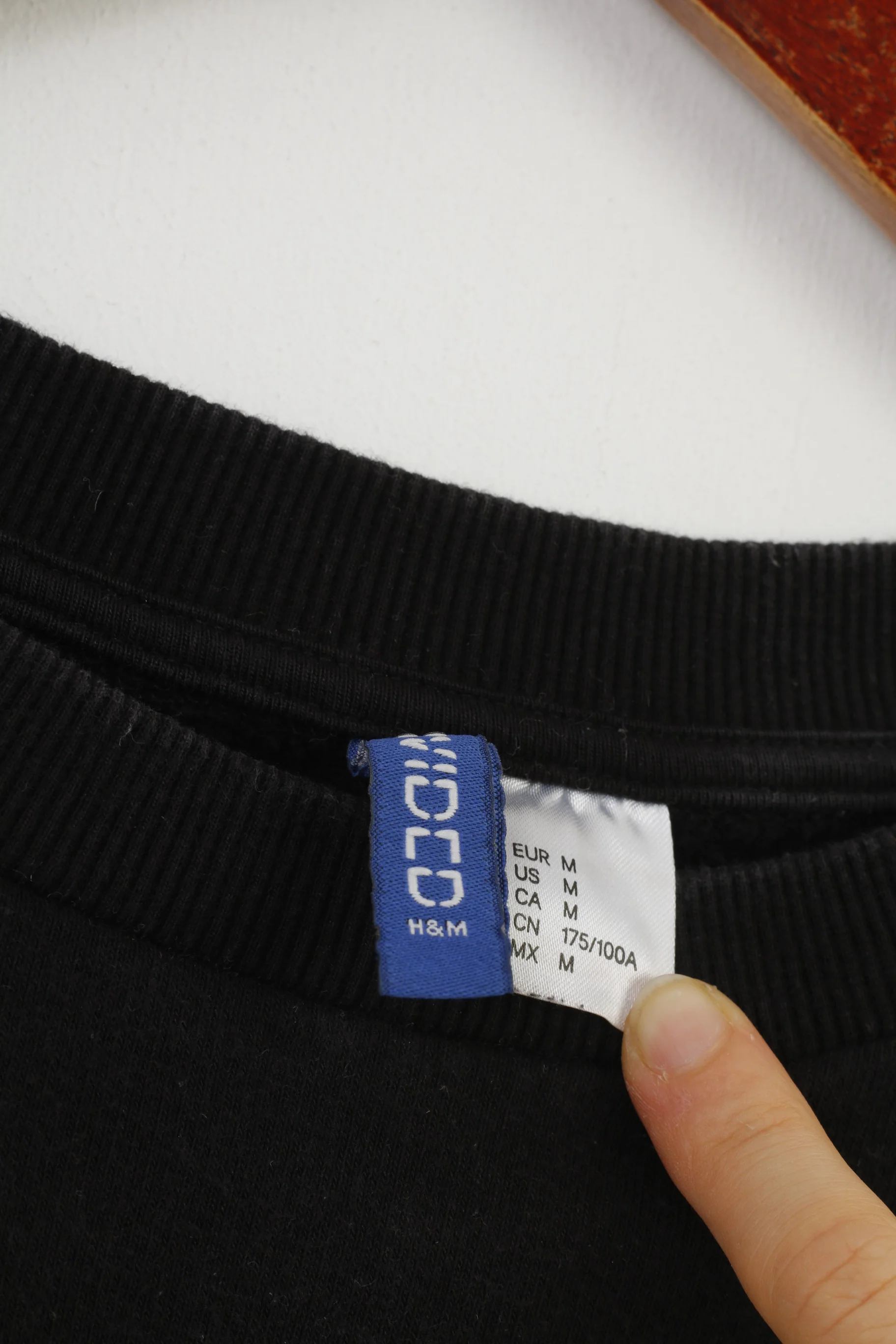 H&M Woman M Sweatshirt Black Cotton Haloween Glowing Inscription Sport Top - Image 4