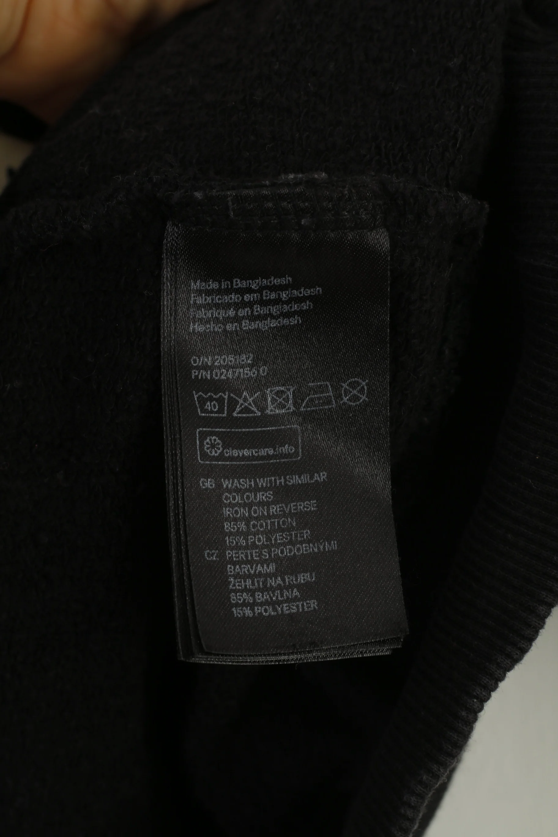 H&M Woman M Sweatshirt Black Cotton Haloween Glowing Inscription Sport Top - Image 5